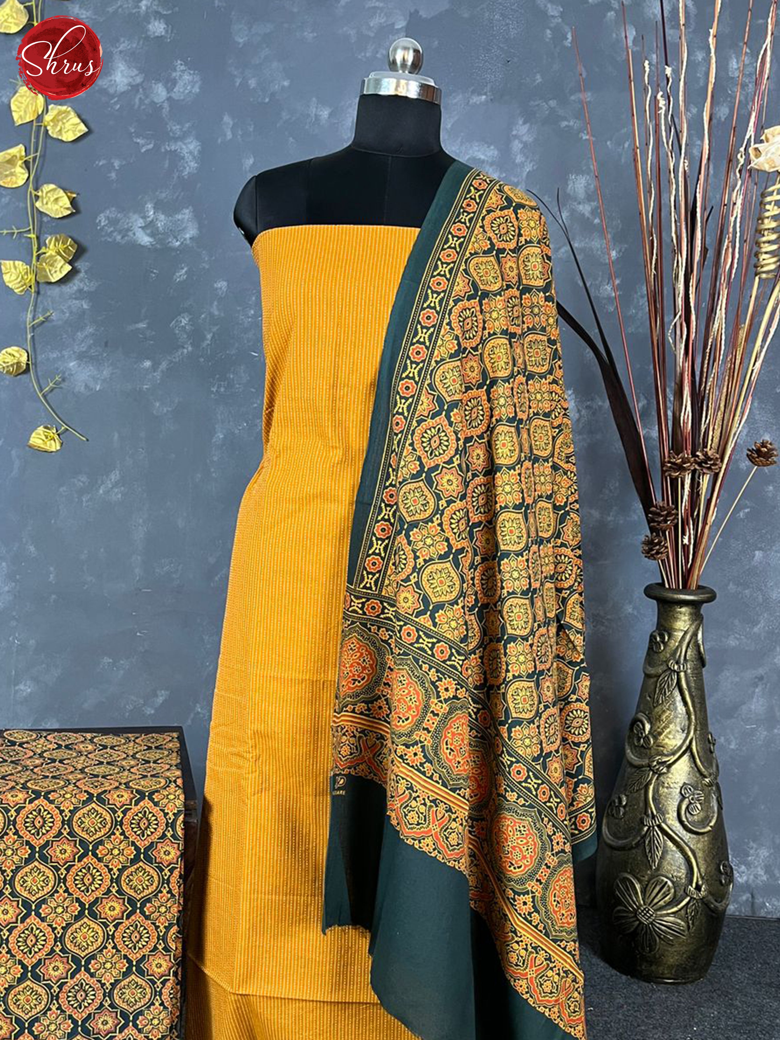 Mustard & Green - Ajrakh Salwar - Shop on ShrusEternity.com