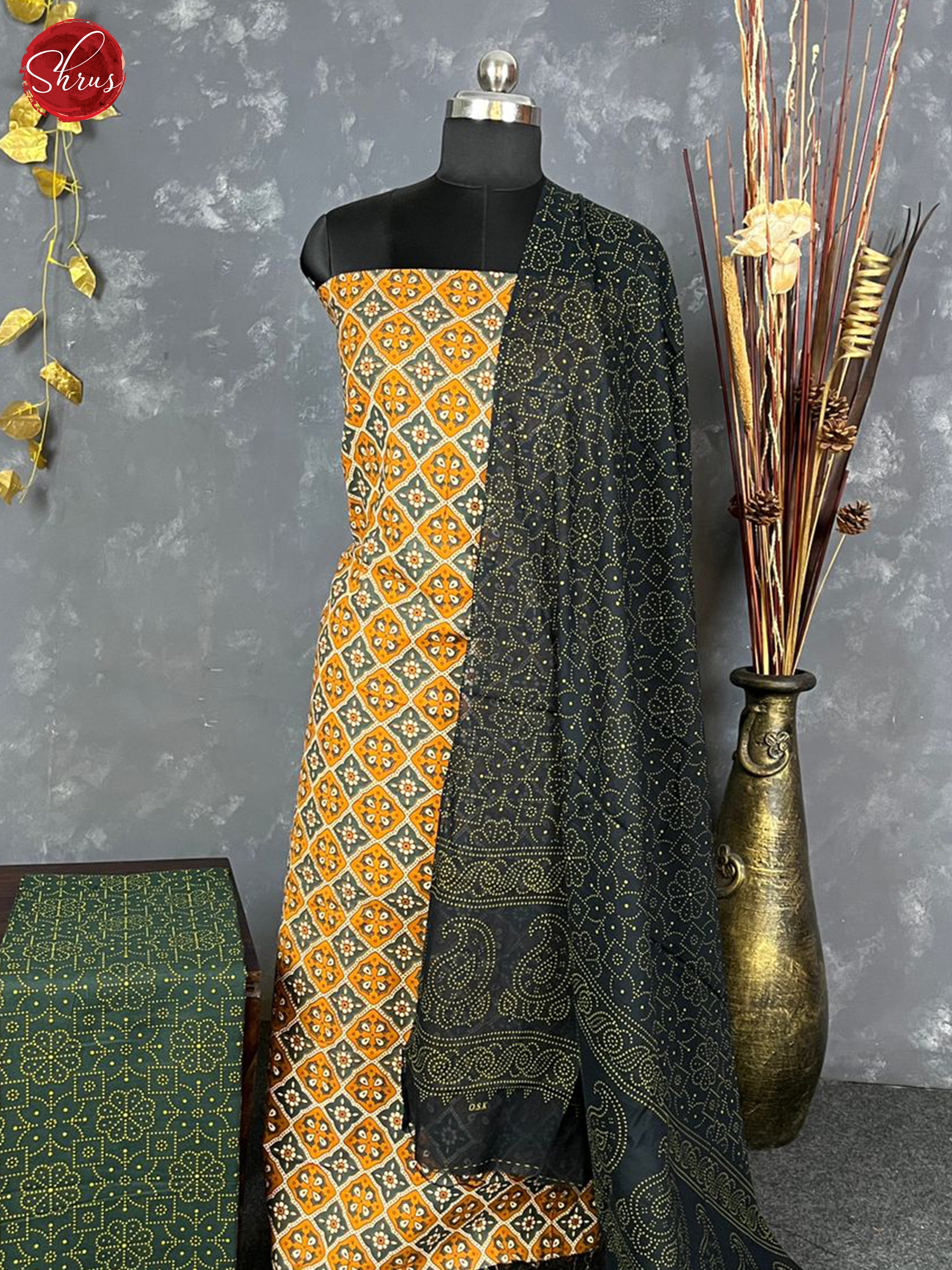 Mustard & Green - Ajrakh Salwar - Shop on ShrusEternity.com