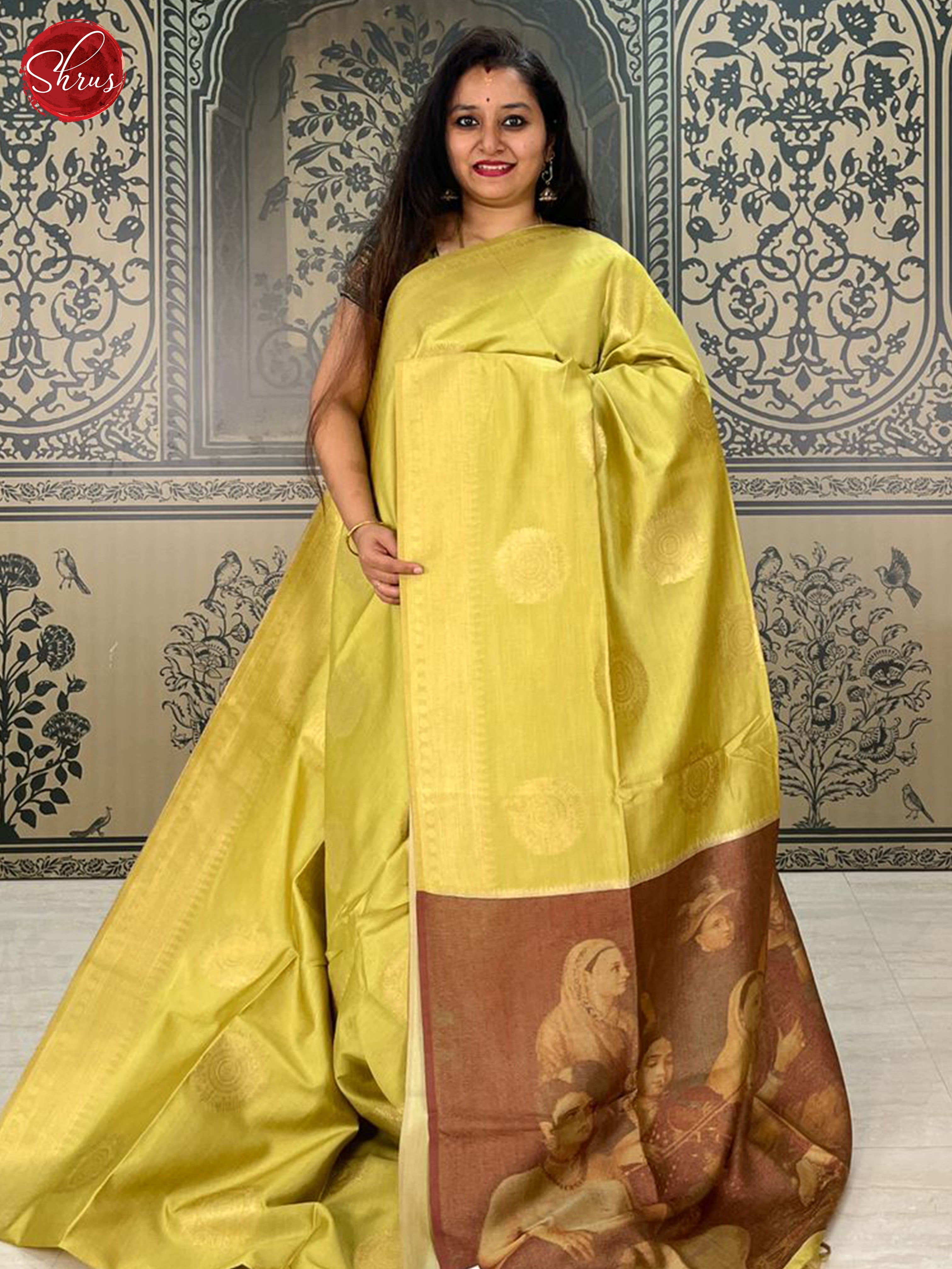 Green & Brown - Semi Tussar Saree - Shop on ShrusEternity.com