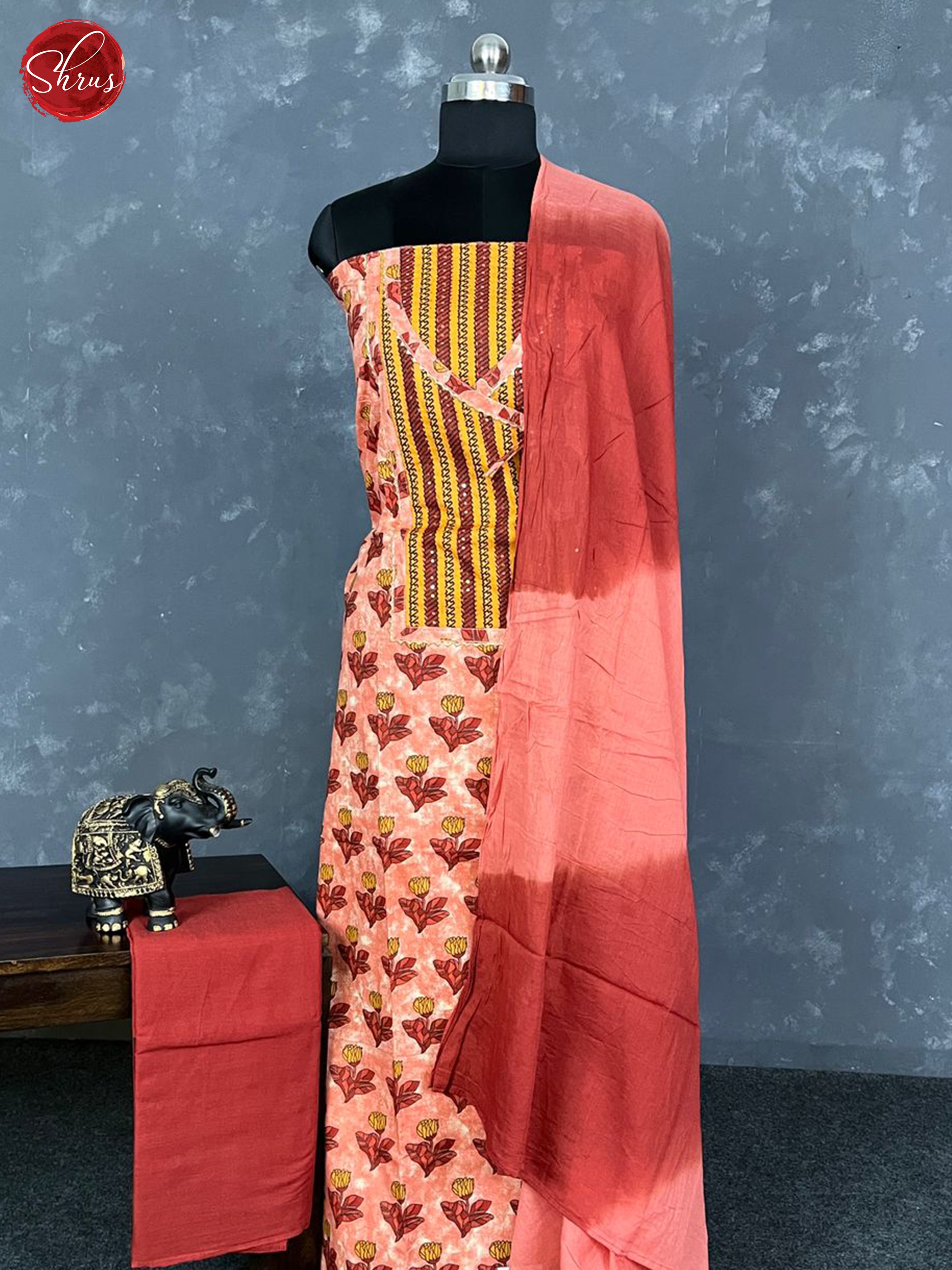 Pink & Brown - Cotton Salwar - Shop on ShrusEternity.com