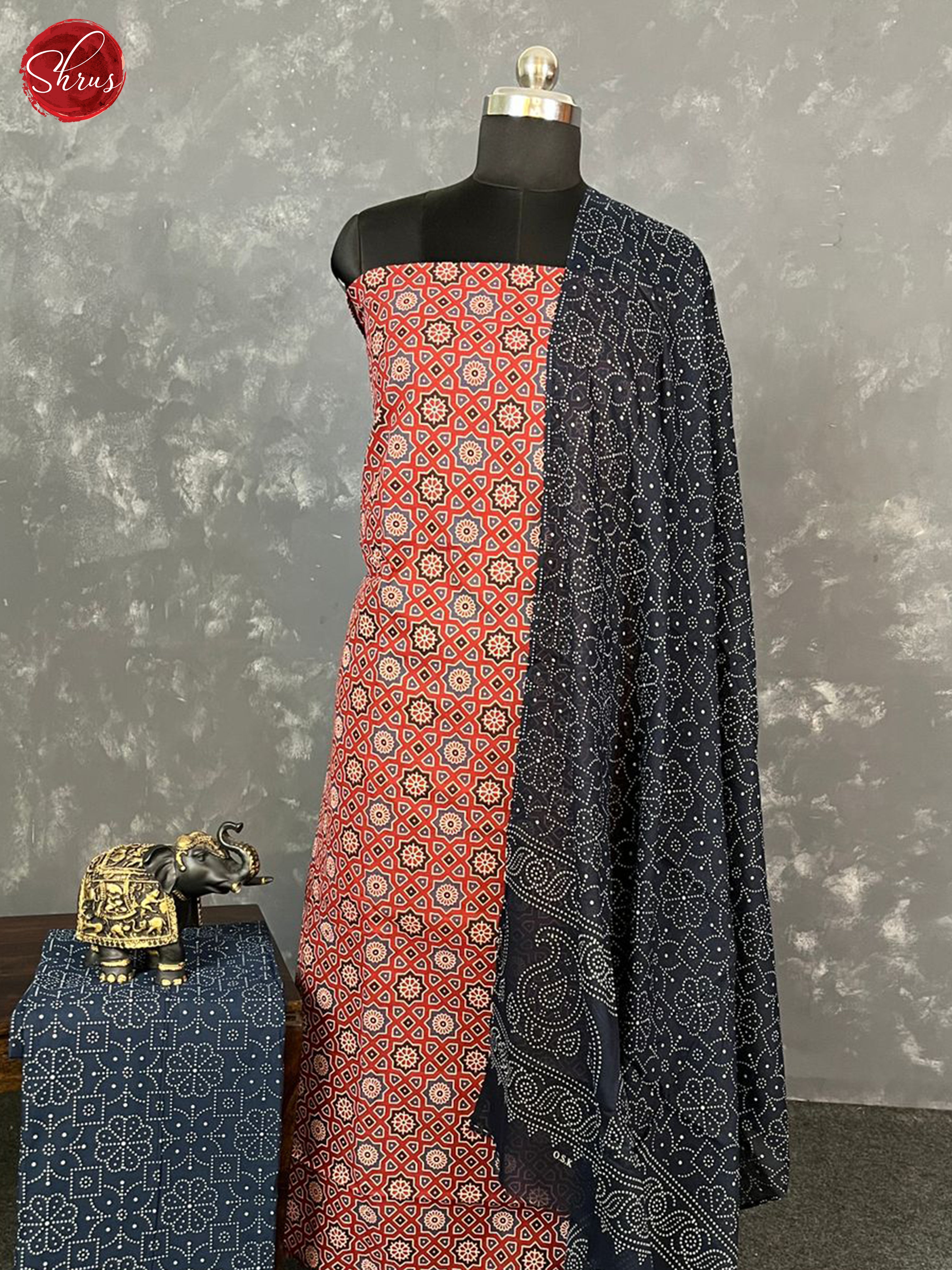Maroon & Blue - Ajrakh Salwar - Shop on ShrusEternity.com