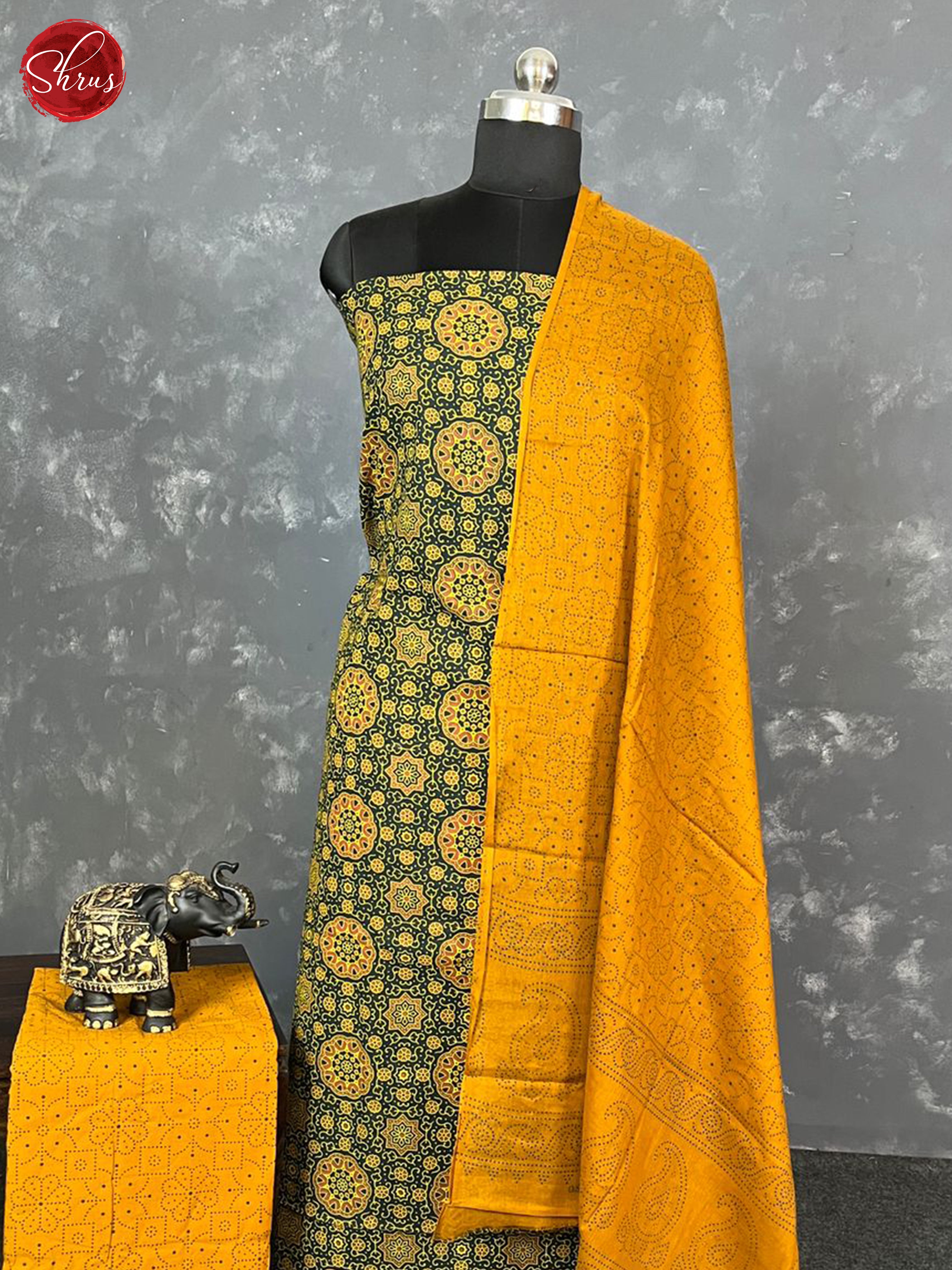 Green & Mustard - Ajrakh Salwar - Shop on ShrusEternity.com