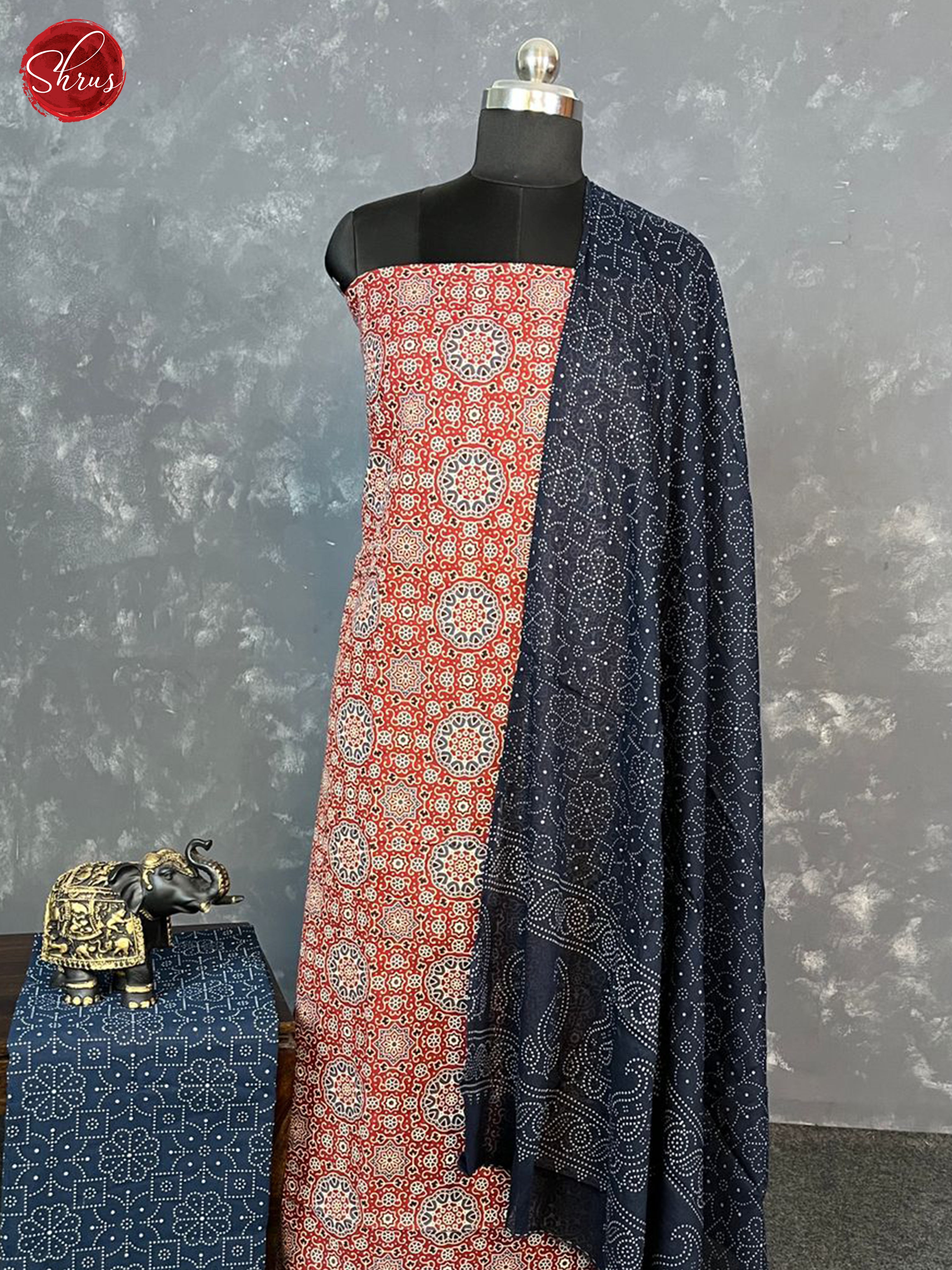 Red & Blue - Ajrakh Salwar - Shop on ShrusEternity.com