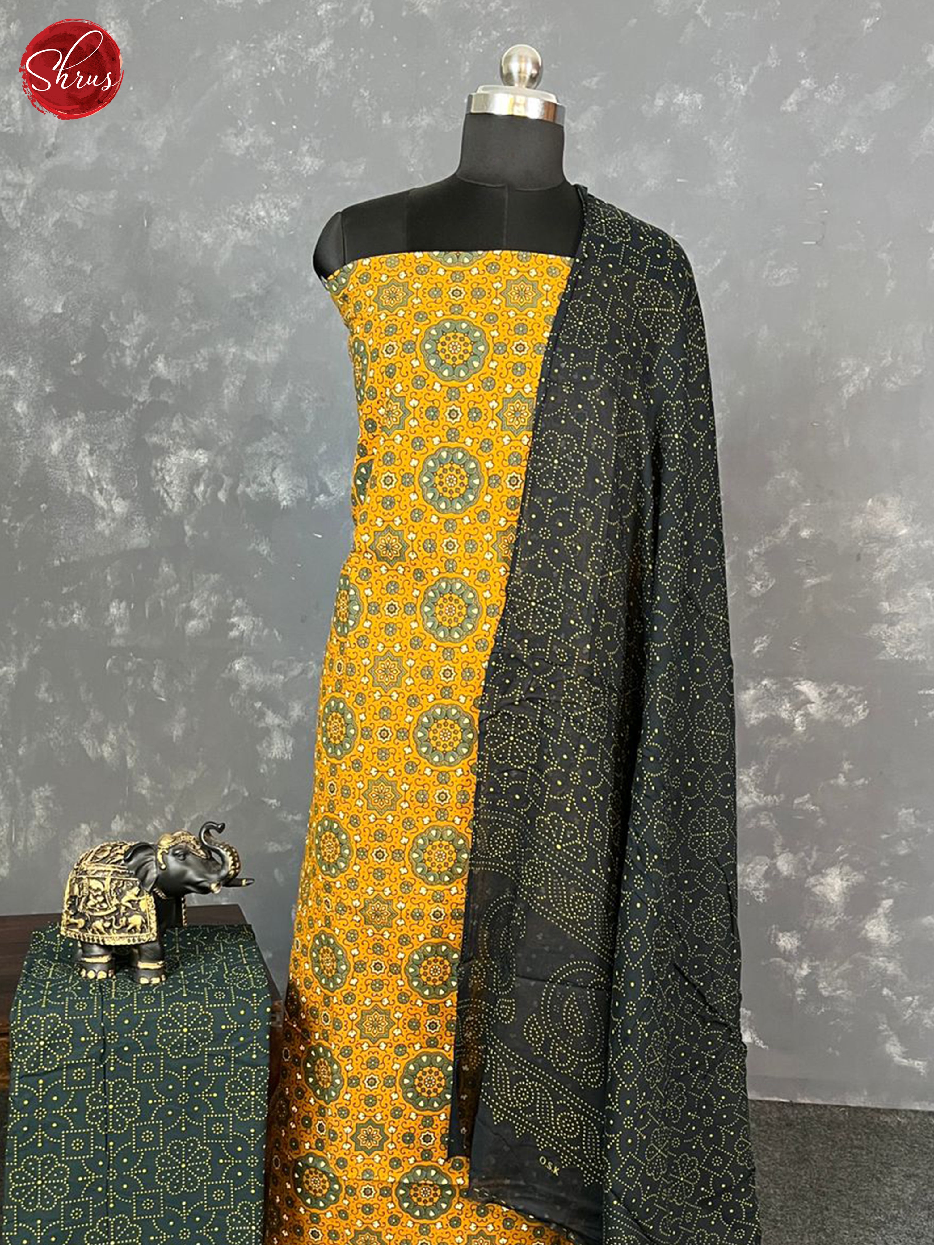 Mustard & Green - Ajrakh Salwar - Shop on ShrusEternity.com