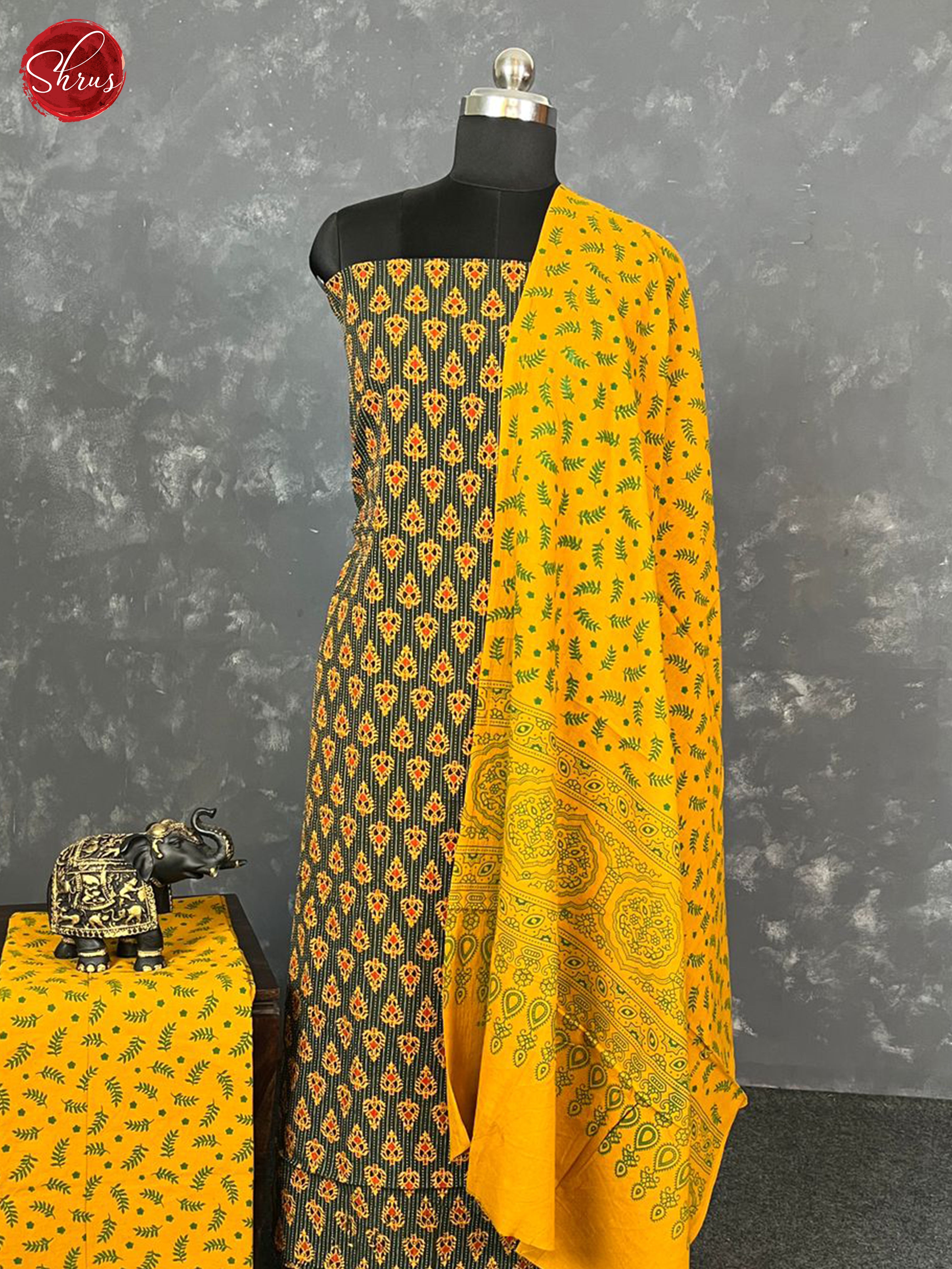 Green & Mustard - Ajrakh Salwar - Shop on ShrusEternity.com