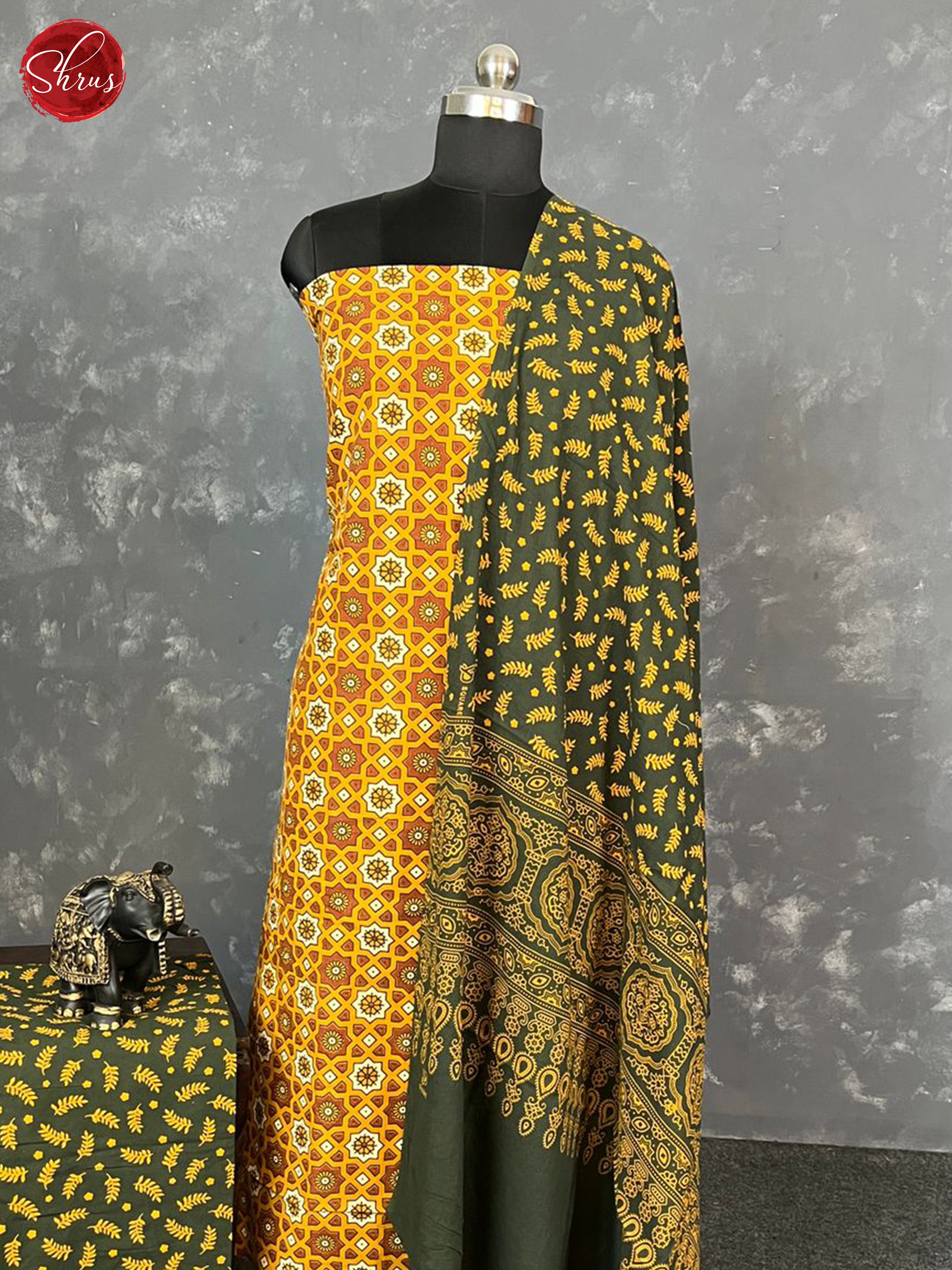 Mustard & Green - Ajrakh Salwar - Shop on ShrusEternity.com