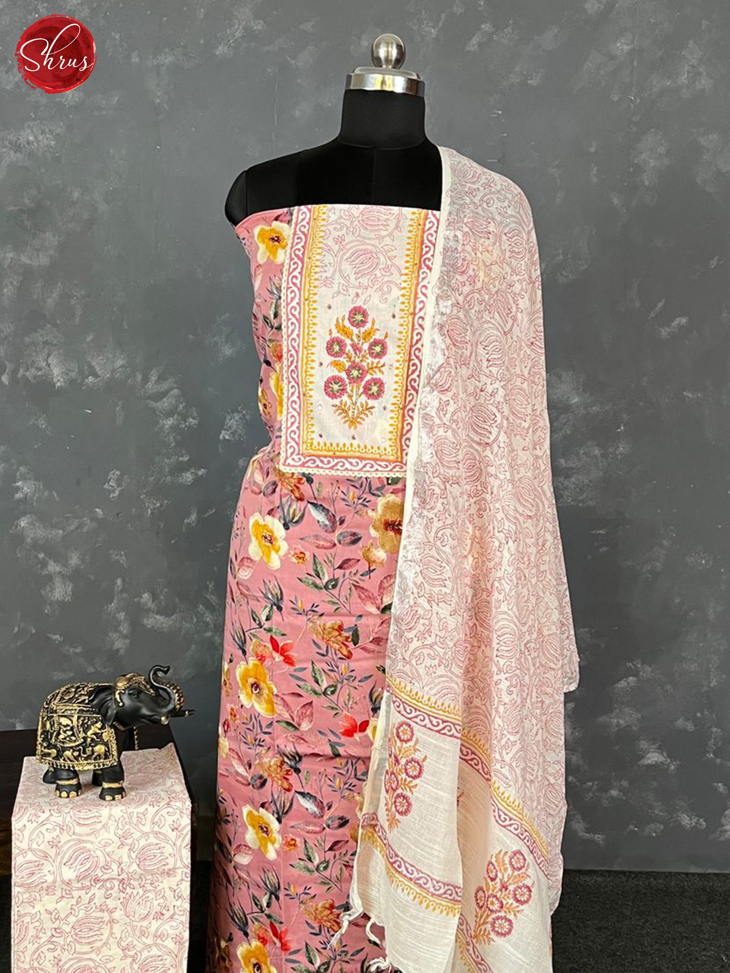 Pink &  Cream - Cotton Salwar - Shop on ShrusEternity.com