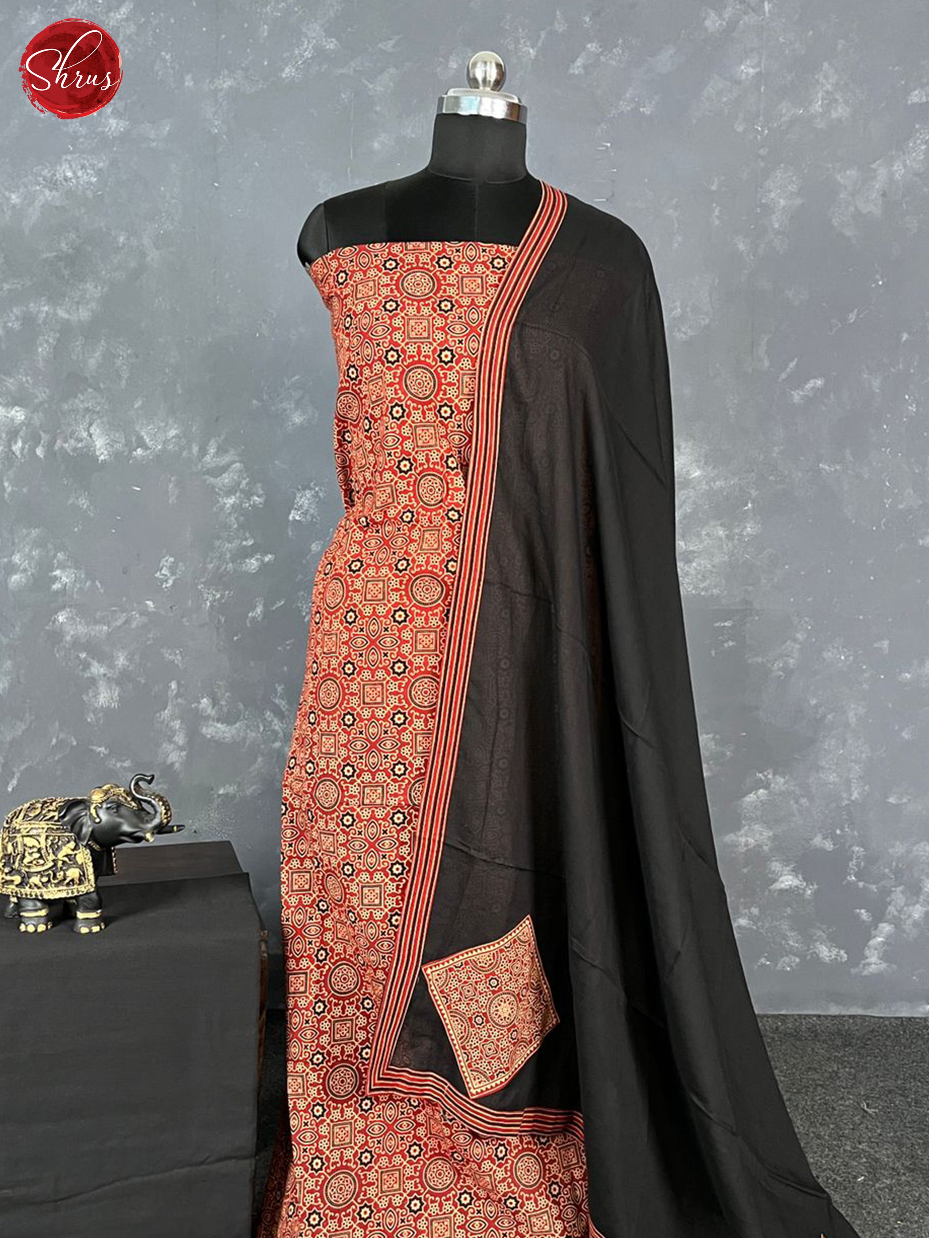 Maroon & Black - Ajrakh Salwar - Shop on ShrusEternity.com