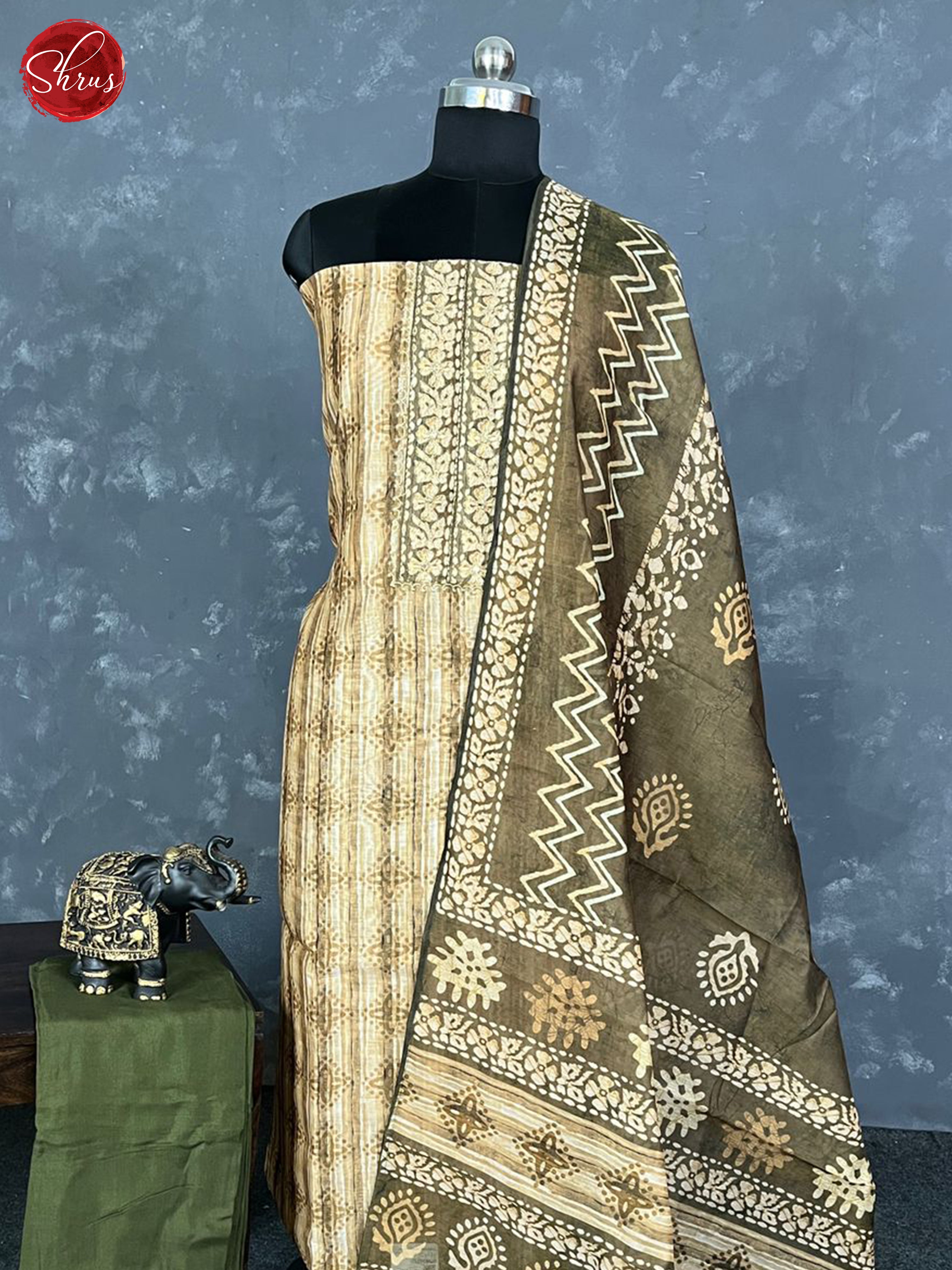 Cream & Green - Salwar - Shop on ShrusEternity.com