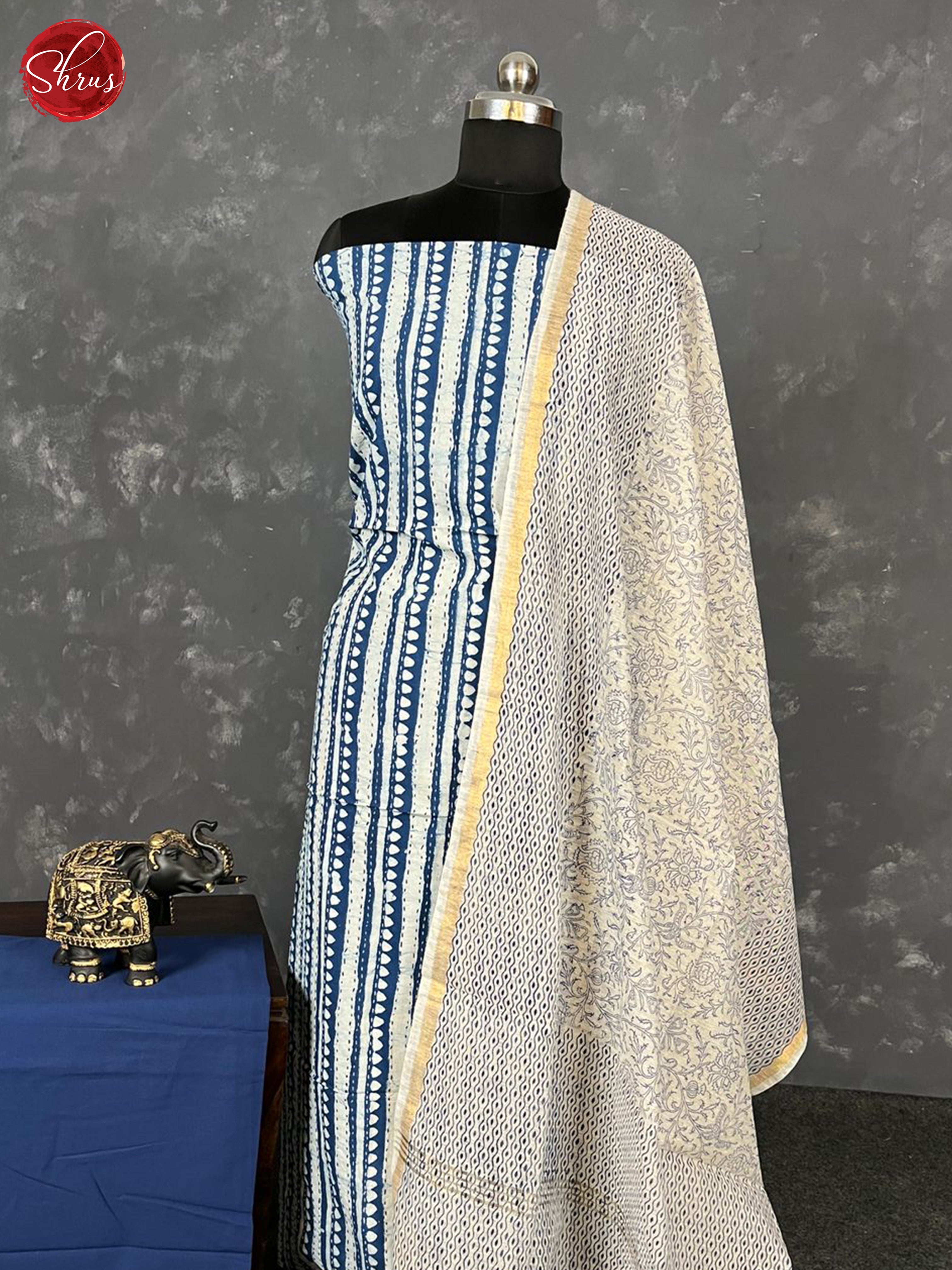 cream & Blue - Salwar - Shop on ShrusEternity.com