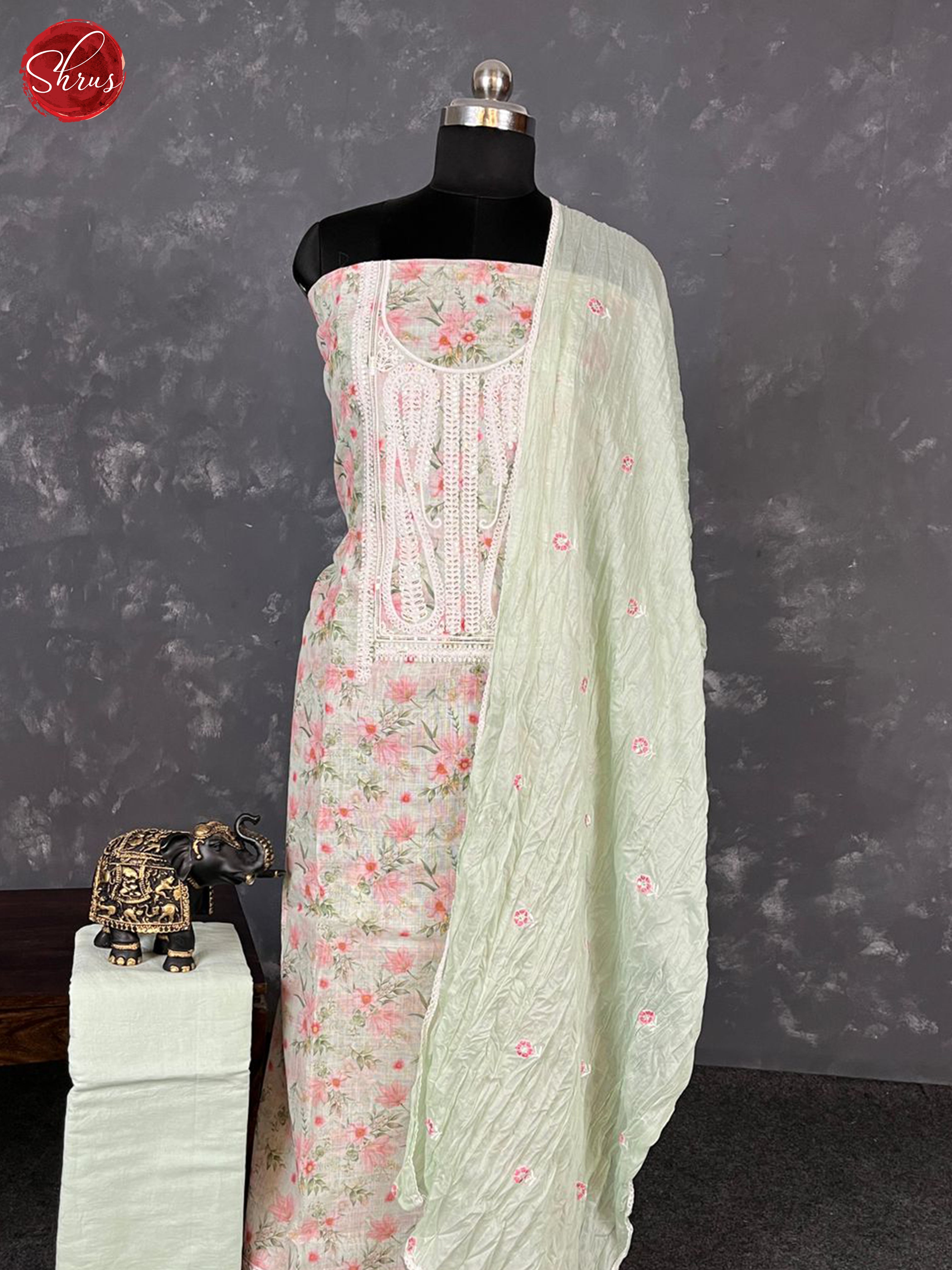Green -Unstitched Salwar - Shop on ShrusEternity.com