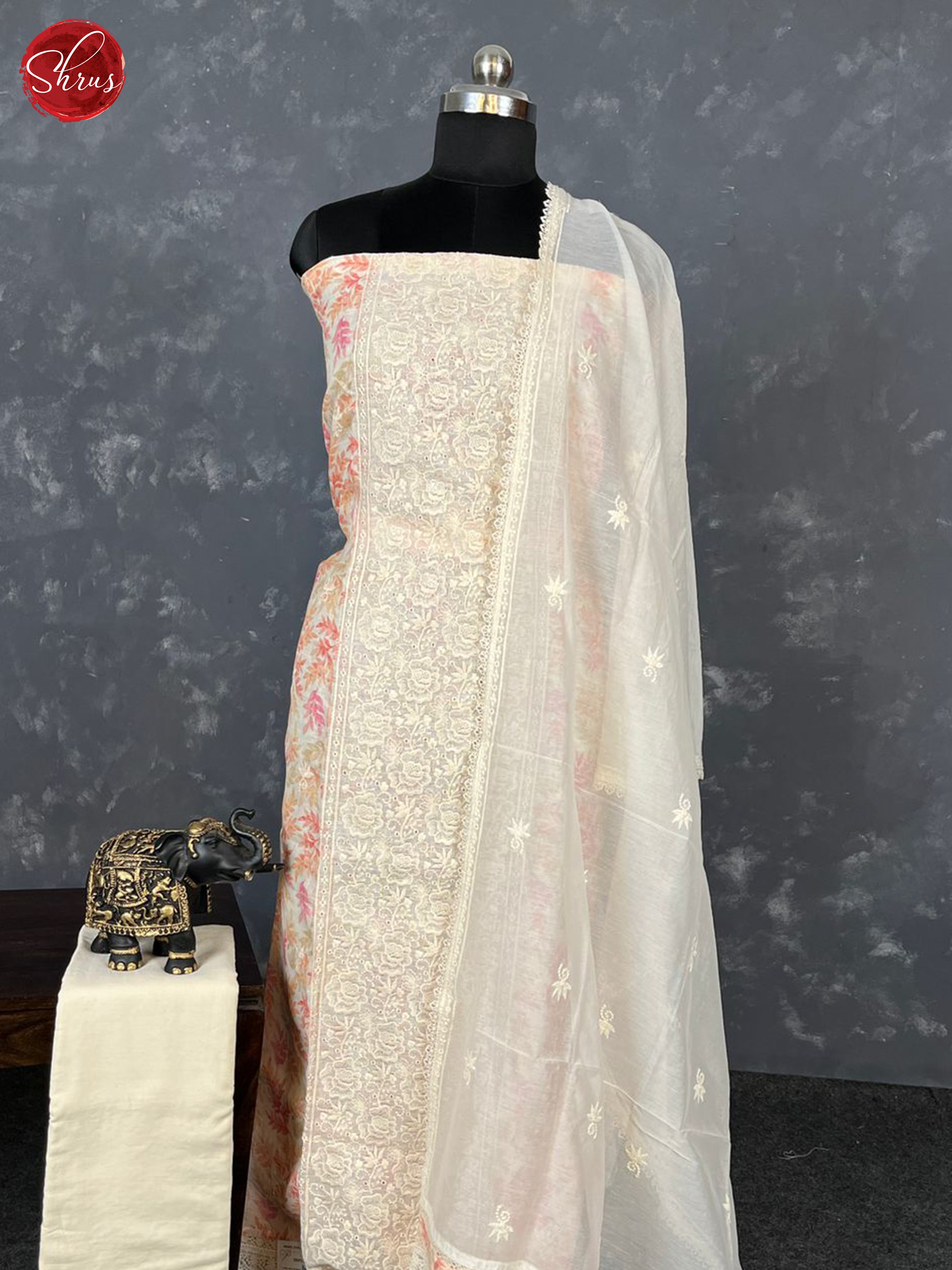 Cream - Unstitched Salwar - Shop on ShrusEternity.com