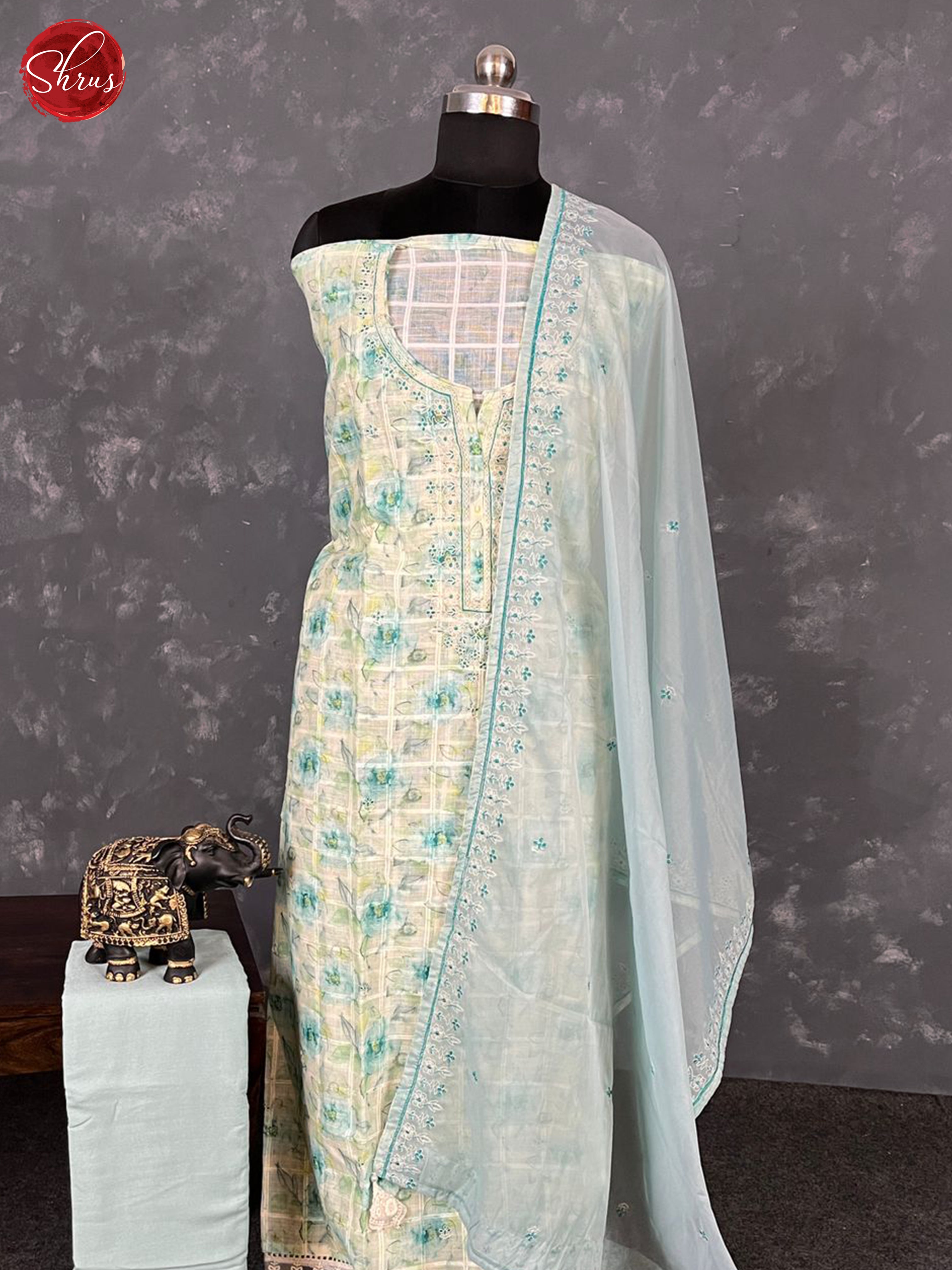 Light Blue - Unstitched Salwar - Shop on ShrusEternity.com