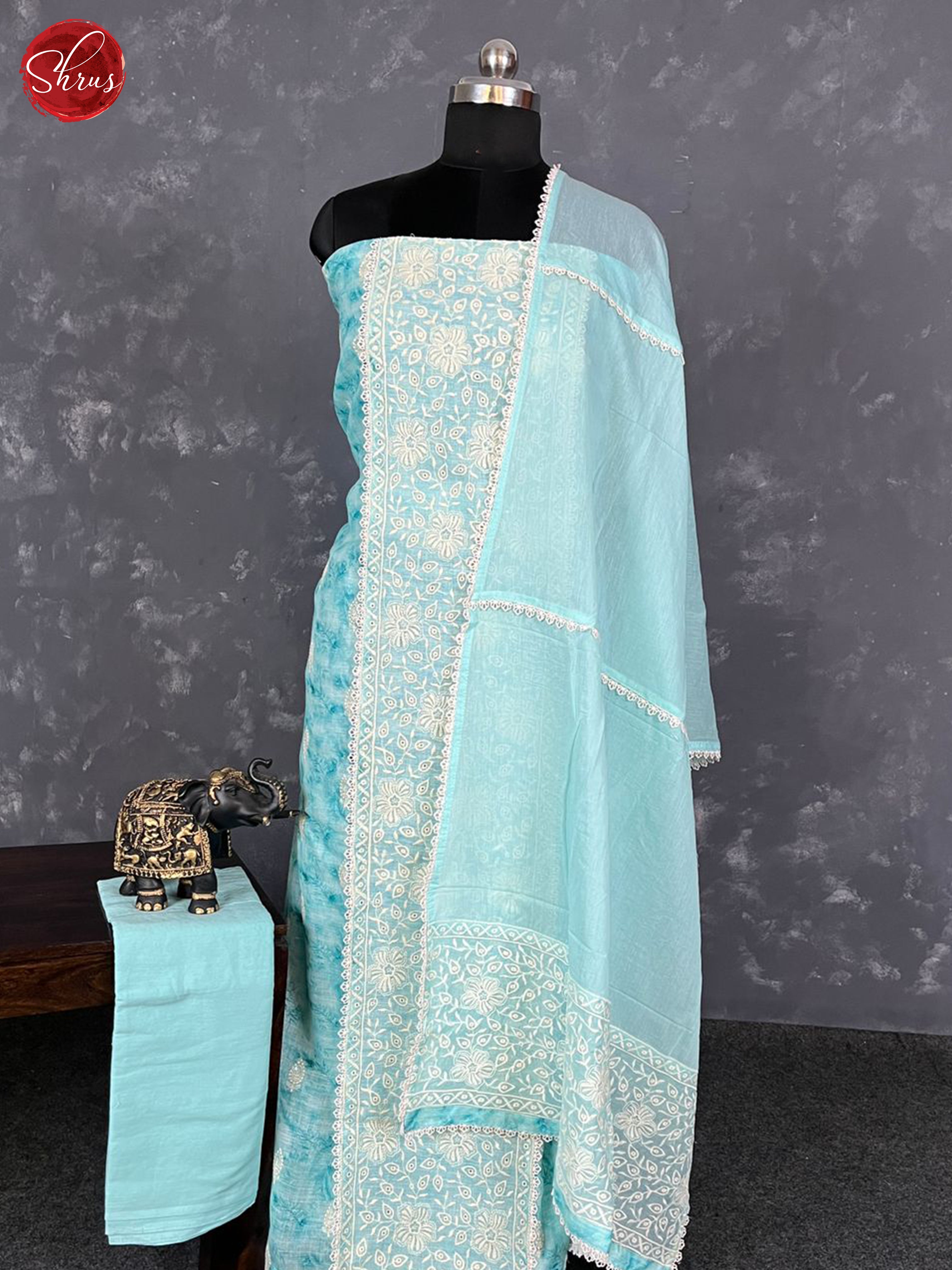 Light Blue - Unstitched Salwar - Shop on ShrusEternity.com