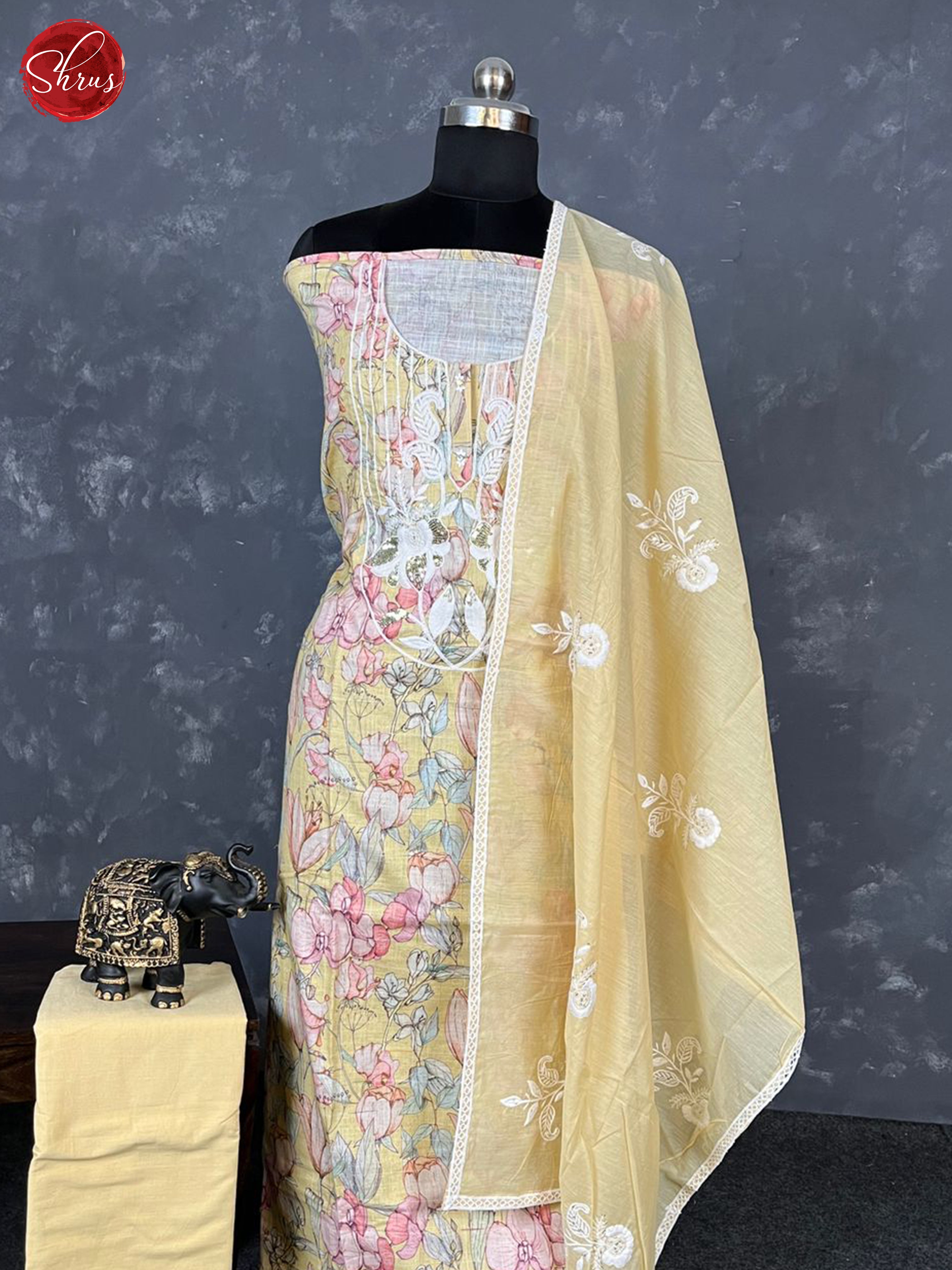 Beige - Unstitched Salwar - Shop on ShrusEternity.com