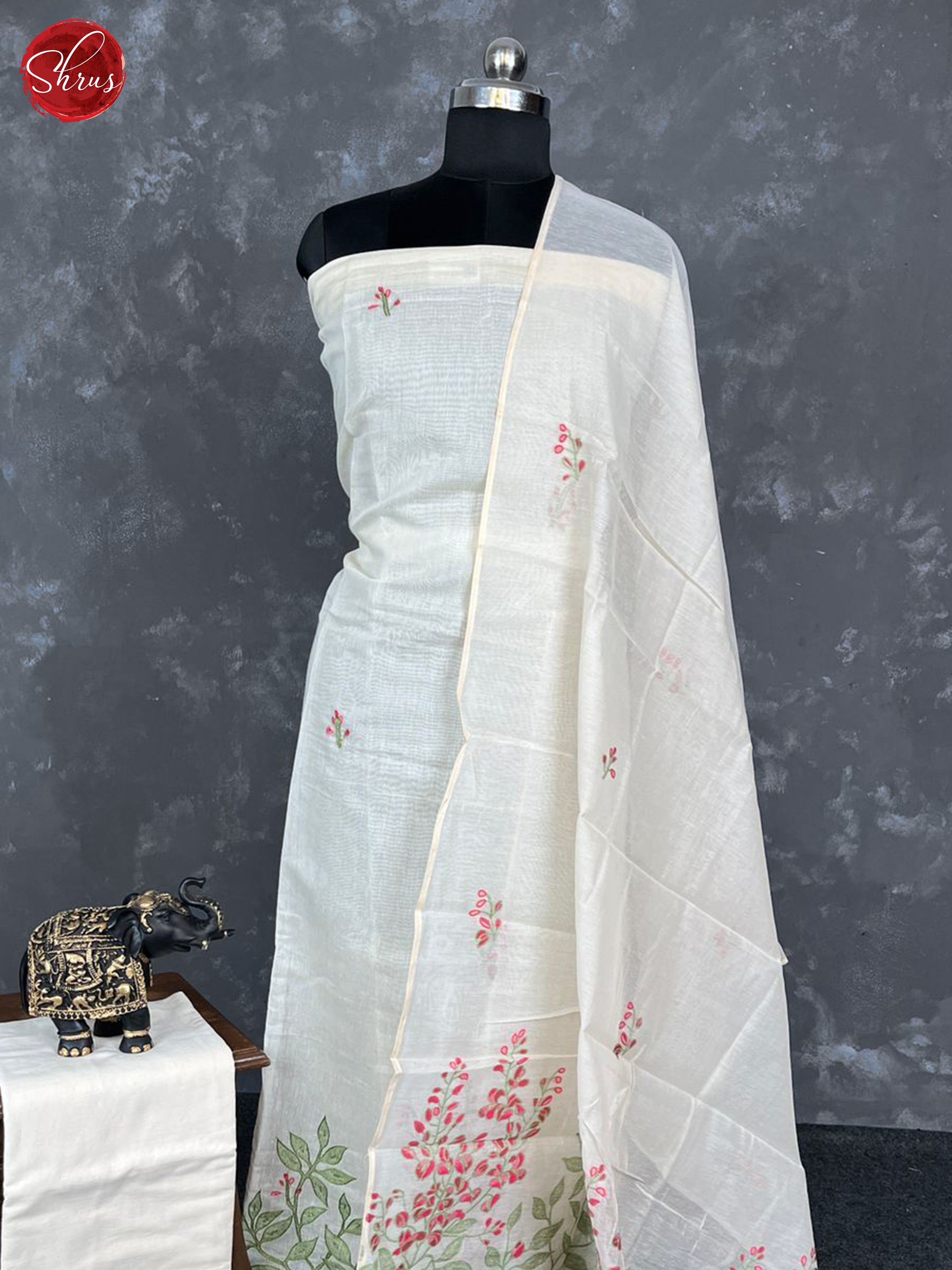 Cream -Unsticthed Salwar - Shop on ShrusEternity.com