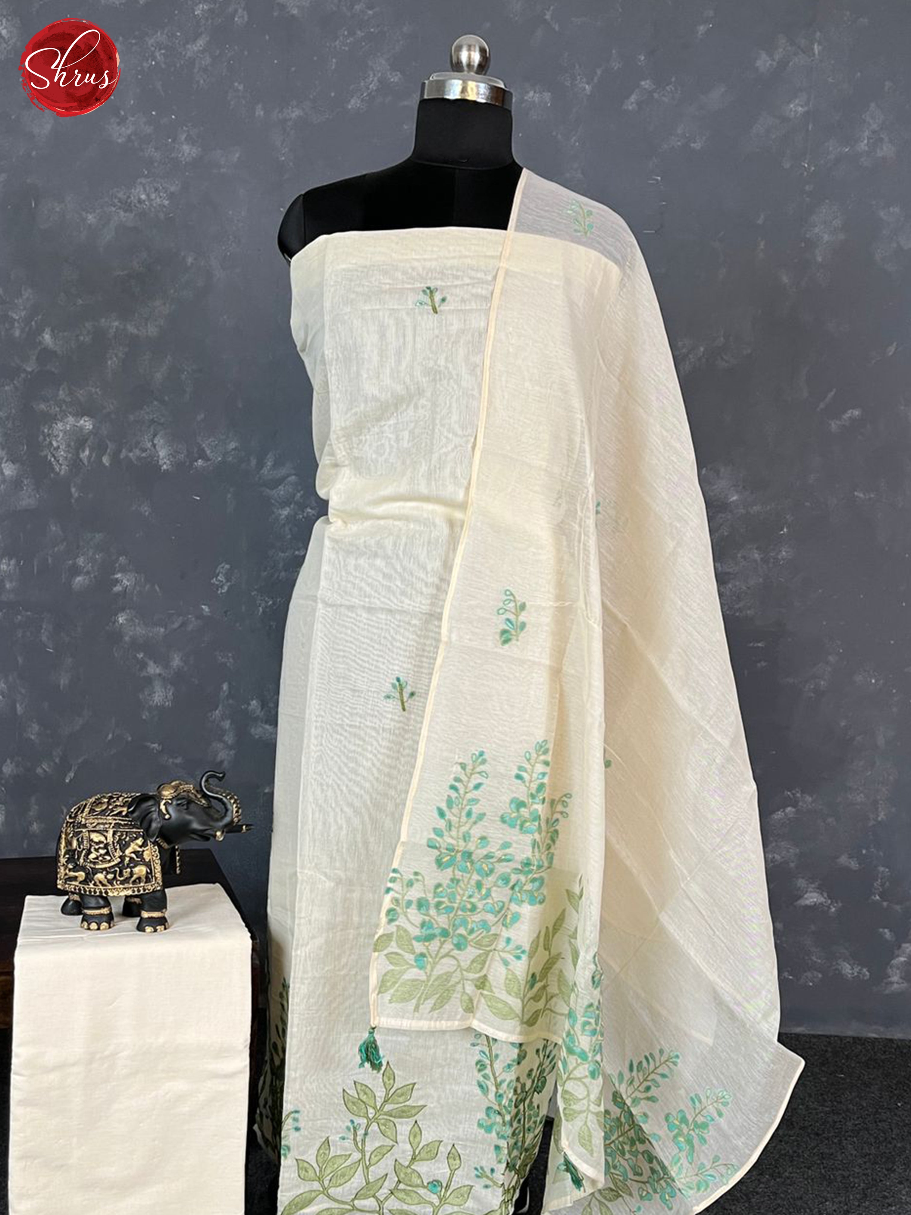 Cream - Unstitched Salwar - Shop on ShrusEternity.com