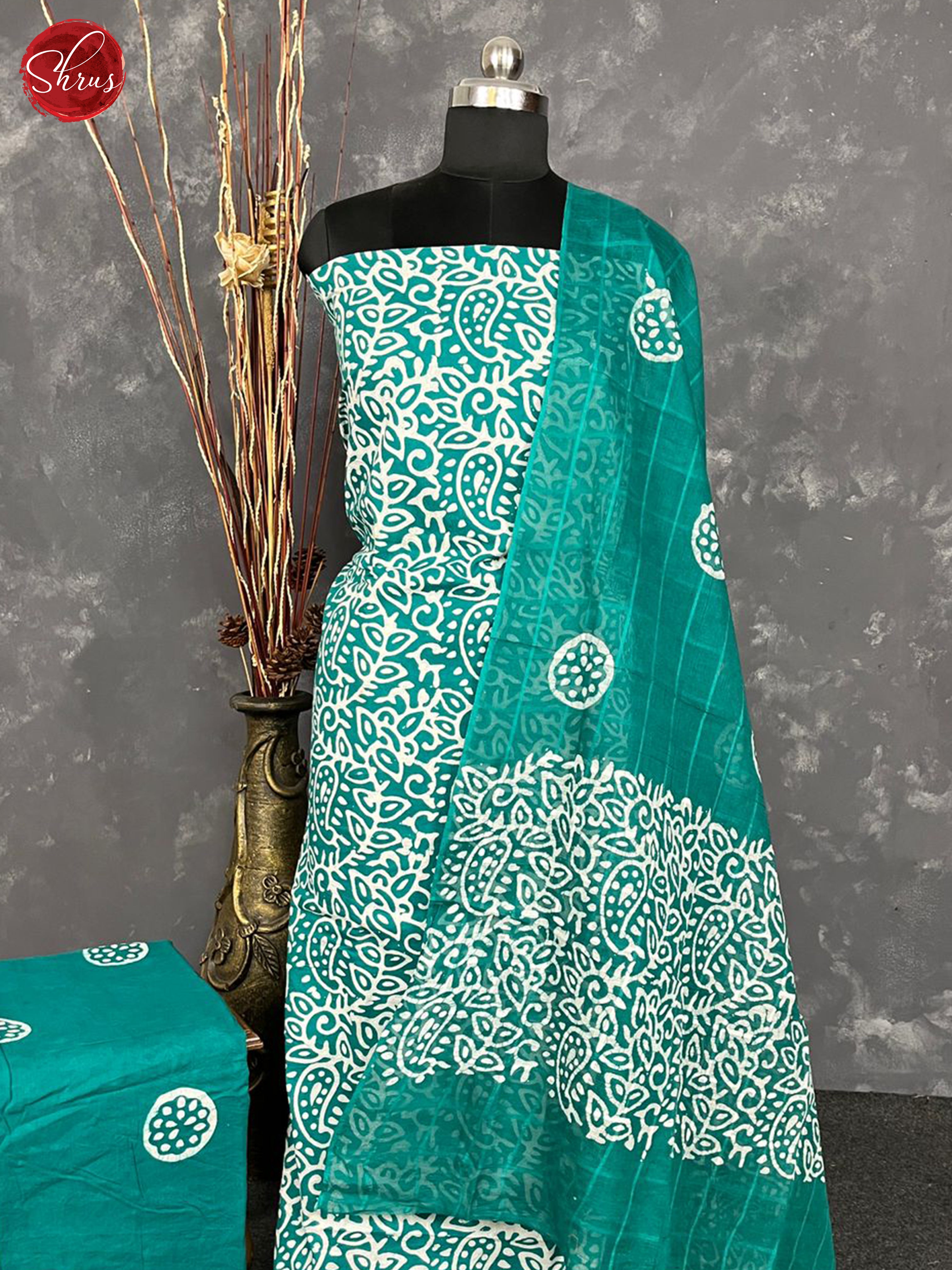Green- Bhatik Salwar - Shop on ShrusEternity.com