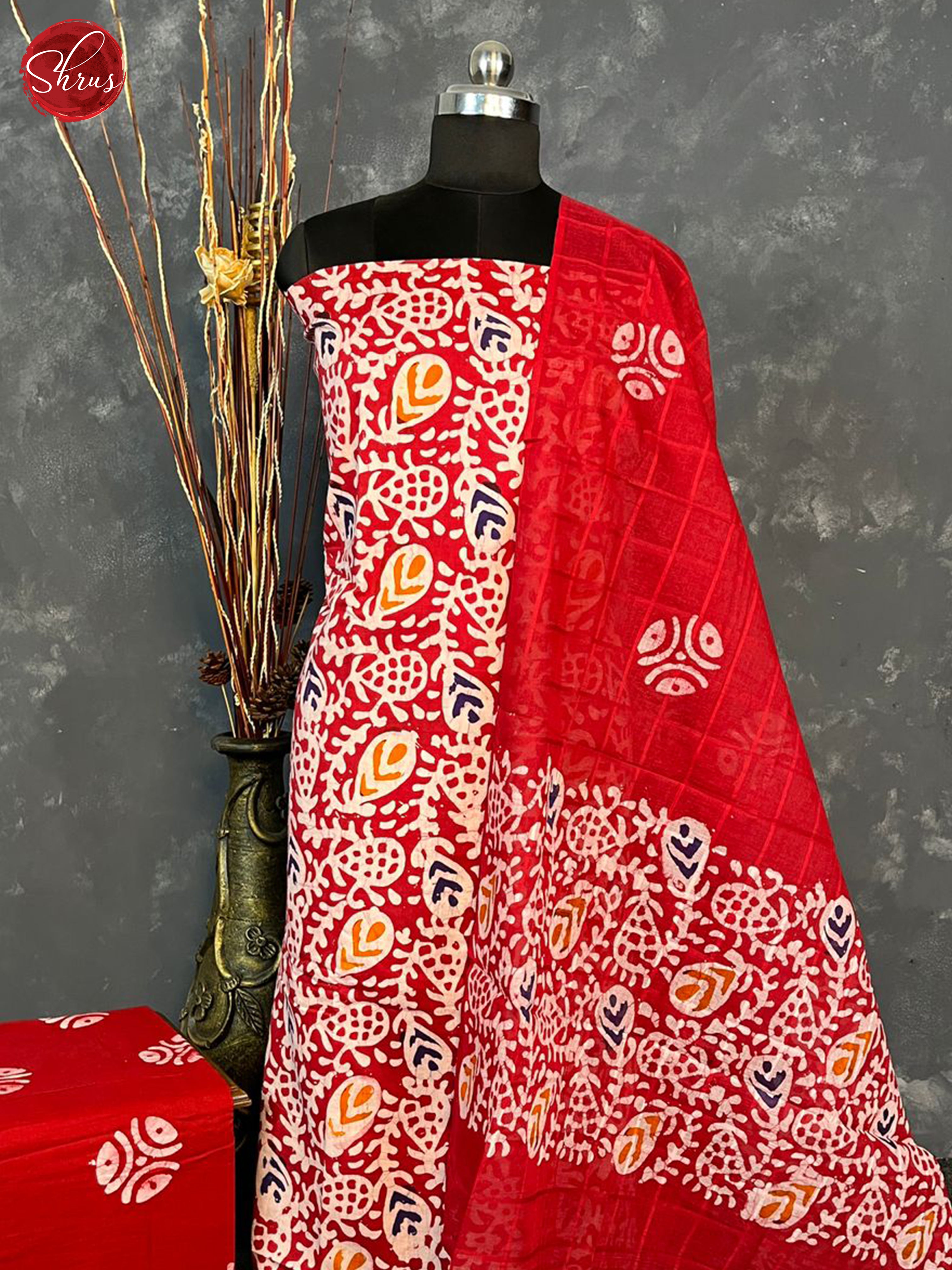 Red - Bhatik Salwar - Shop on ShrusEternity.com