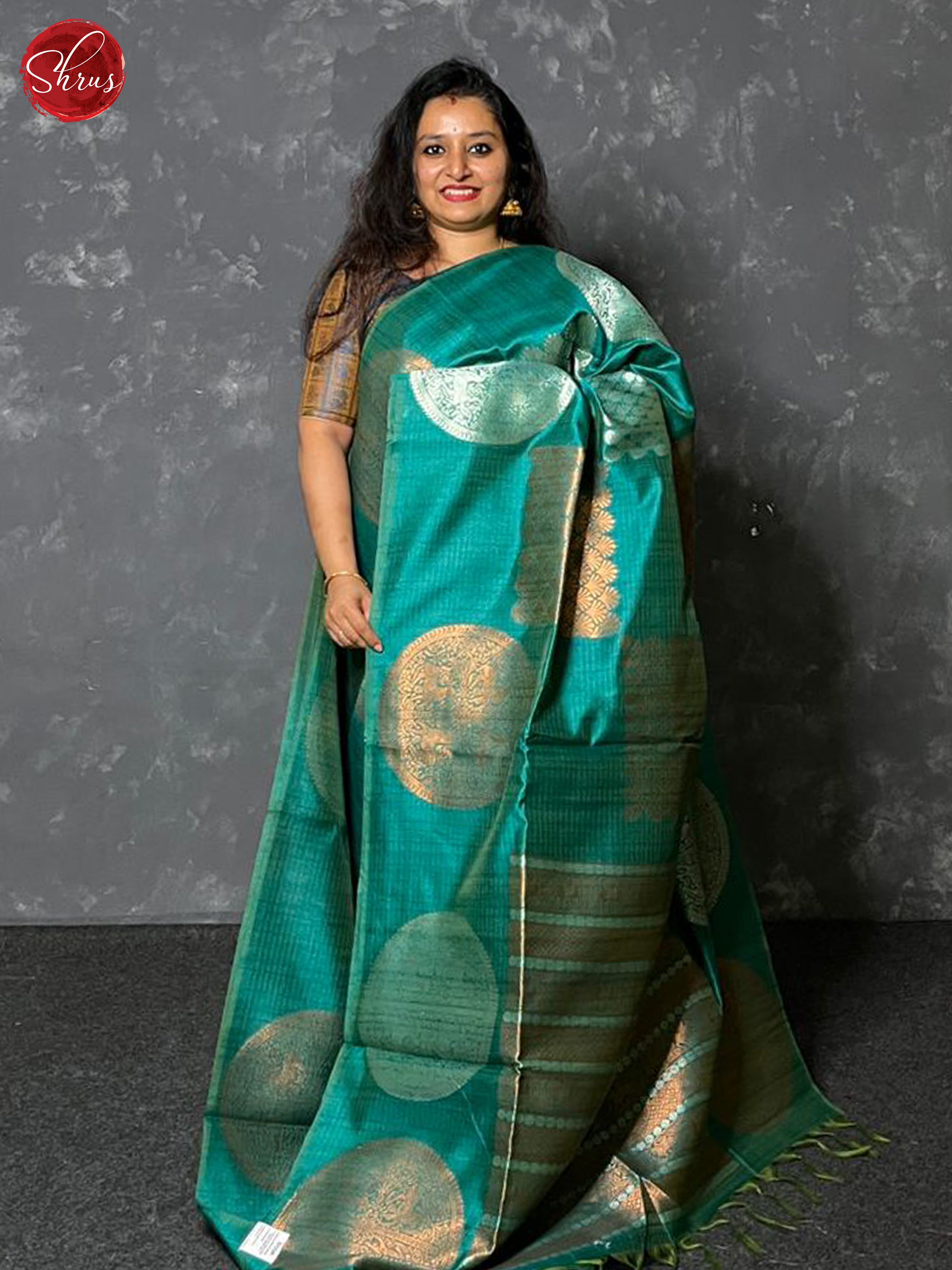 Green(SIngle Tone) - Semi Tussar Saree - Shop on ShrusEternity.com