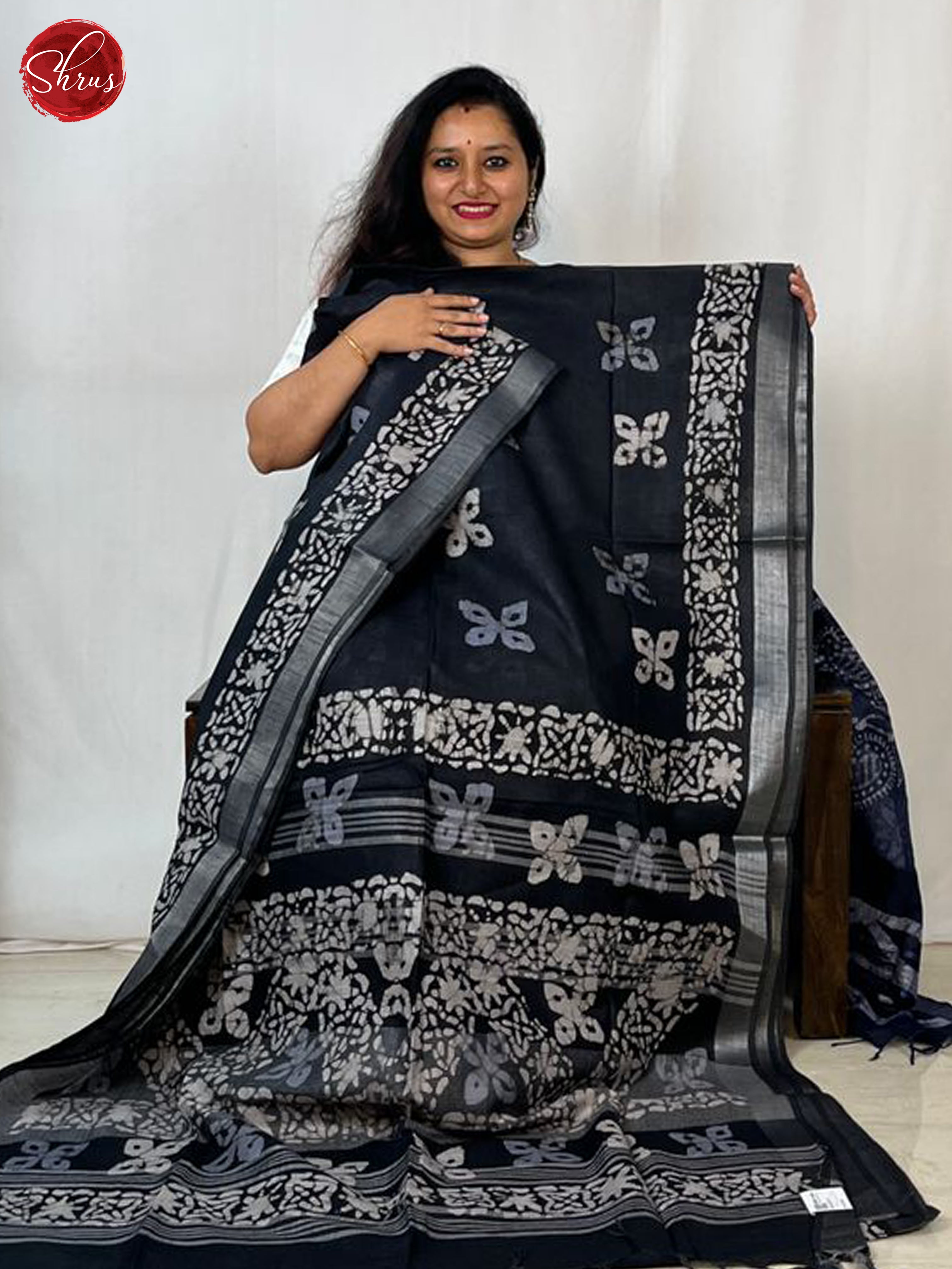 BHS05073 - Linen Cotton Saree - Shop on ShrusEternity.com