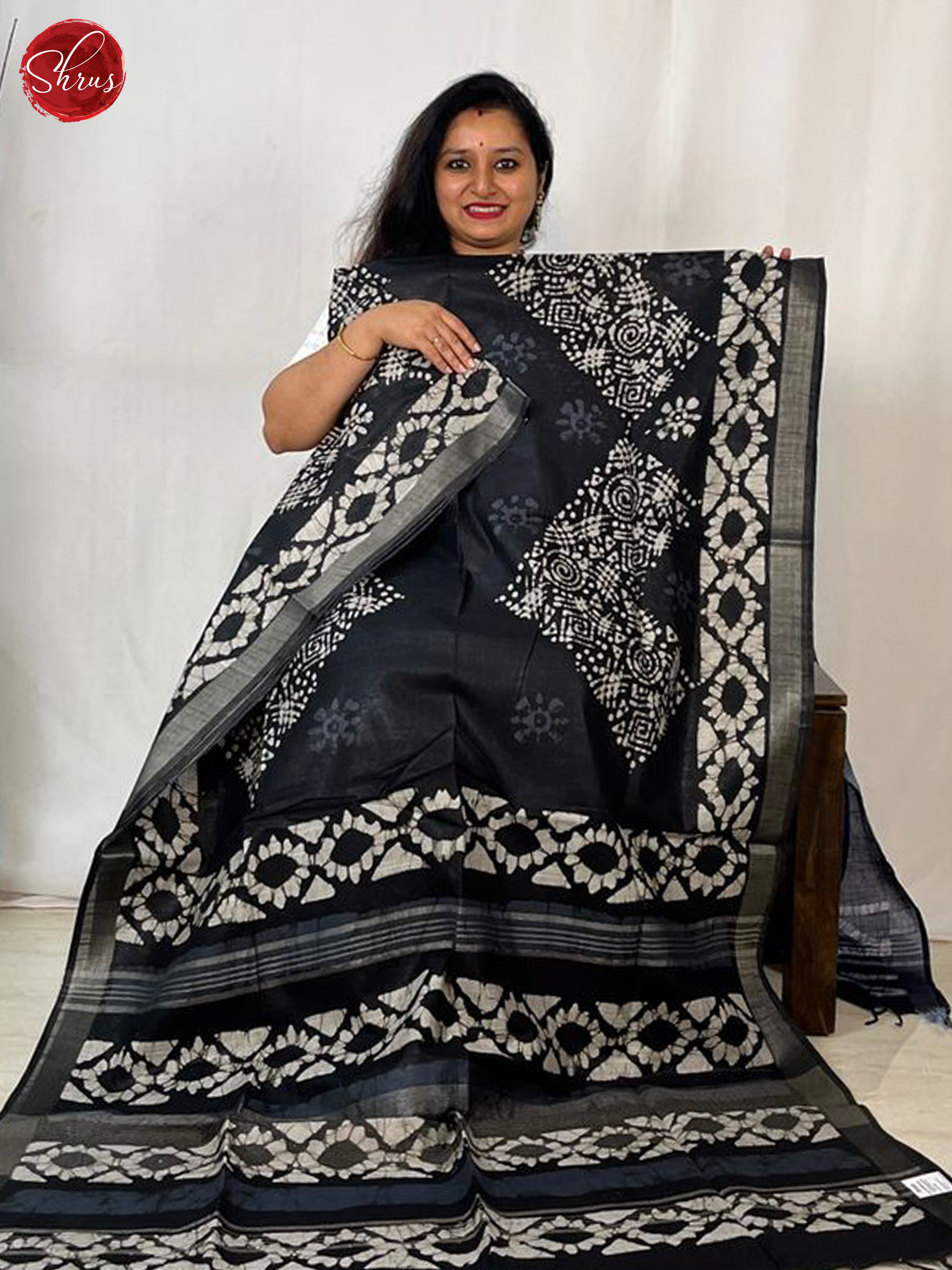 BHS05076 - Linen Cotton Saree - Shop on ShrusEternity.com