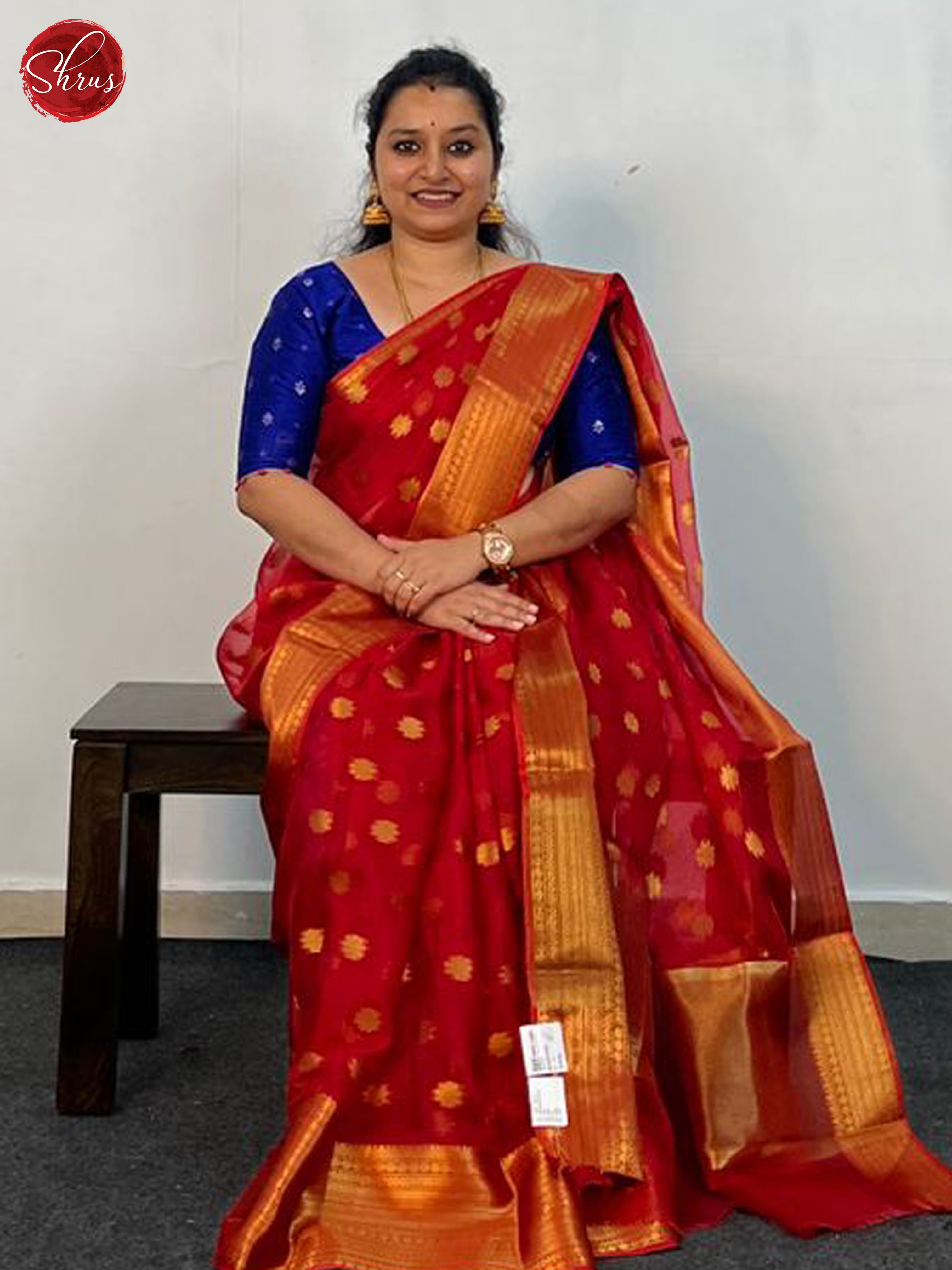 Red(Single Tone)- Semi Kota Saree - Shop on ShrusEternity.com