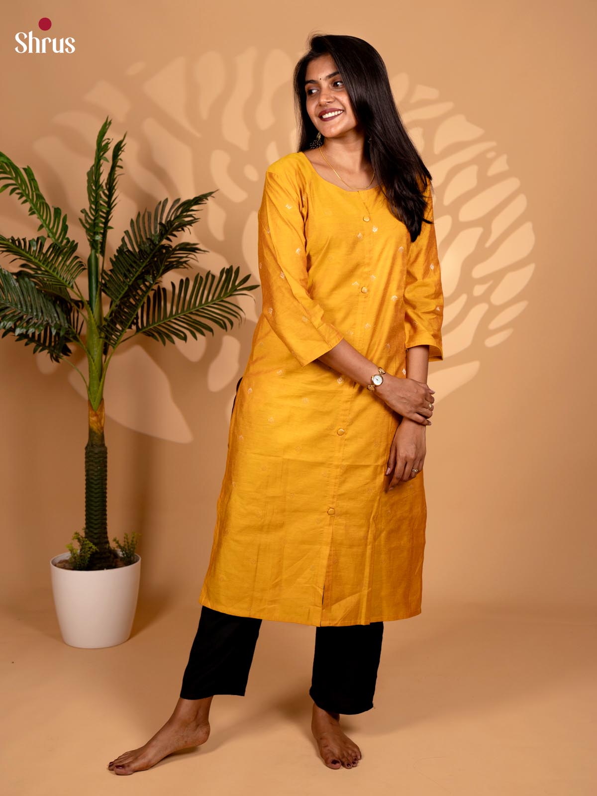 Mustard - Readymade kurti - Shop on ShrusEternity.com