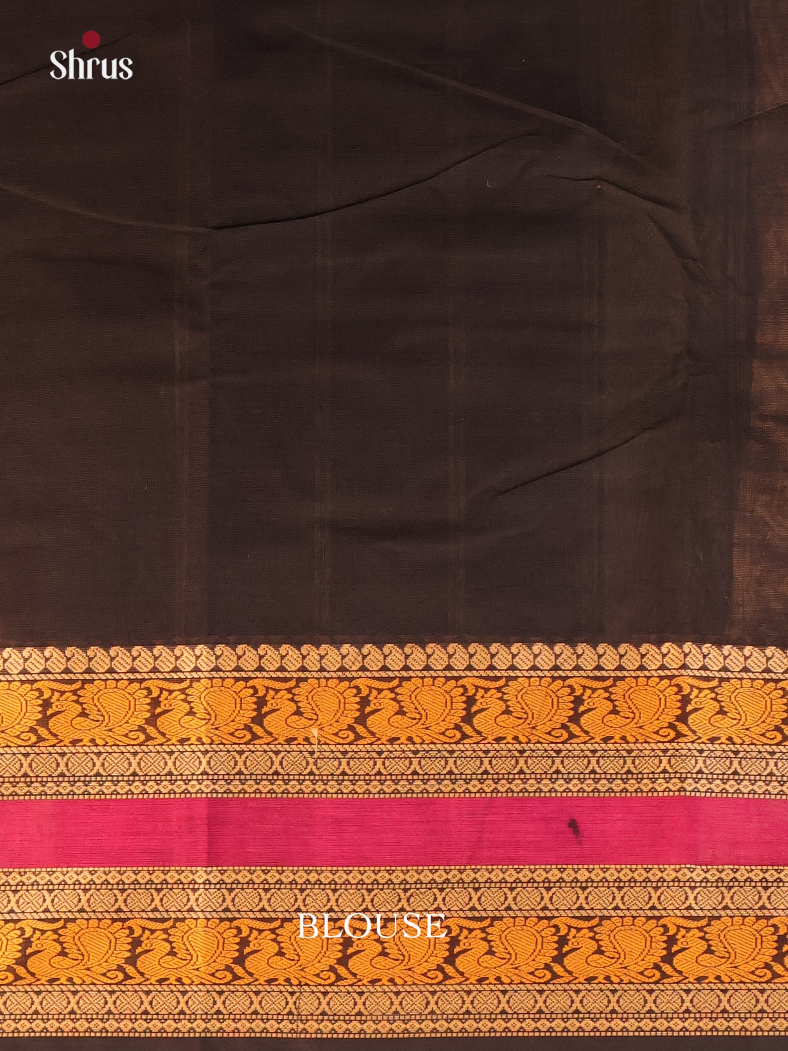 Mystique Black Cotton Saree With Stripes & Thread Woven Peacock Buttas