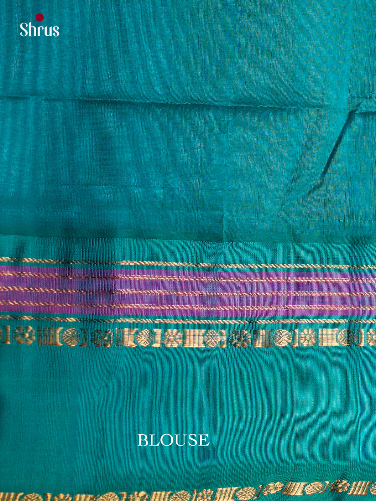 Buy Majestic Blue Cotton Silk Saree with Zari Checks, Buttas, Teal Rettapet Border & Pallu