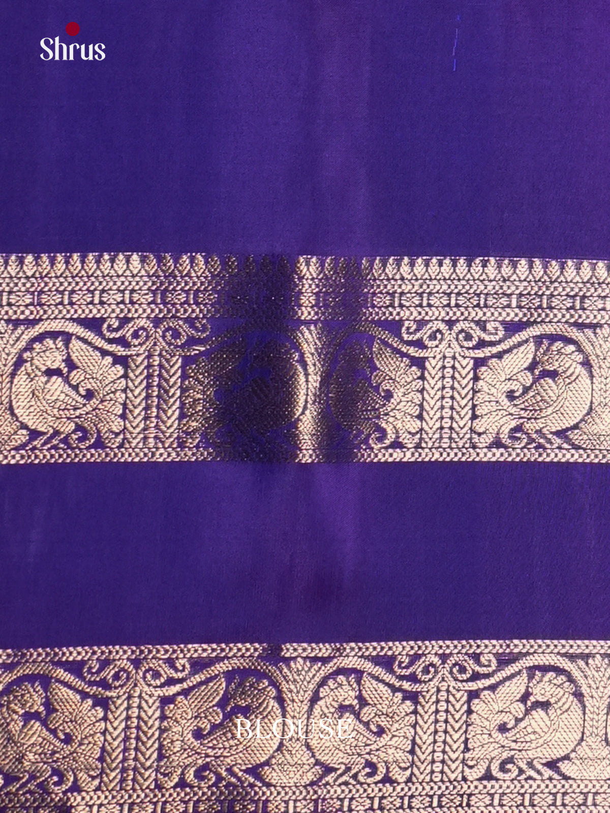 Buy Chic Blue Pure Silk Saree with Zari Peacock & Round Buttas, Violet Rettaipet Border & Pallu
