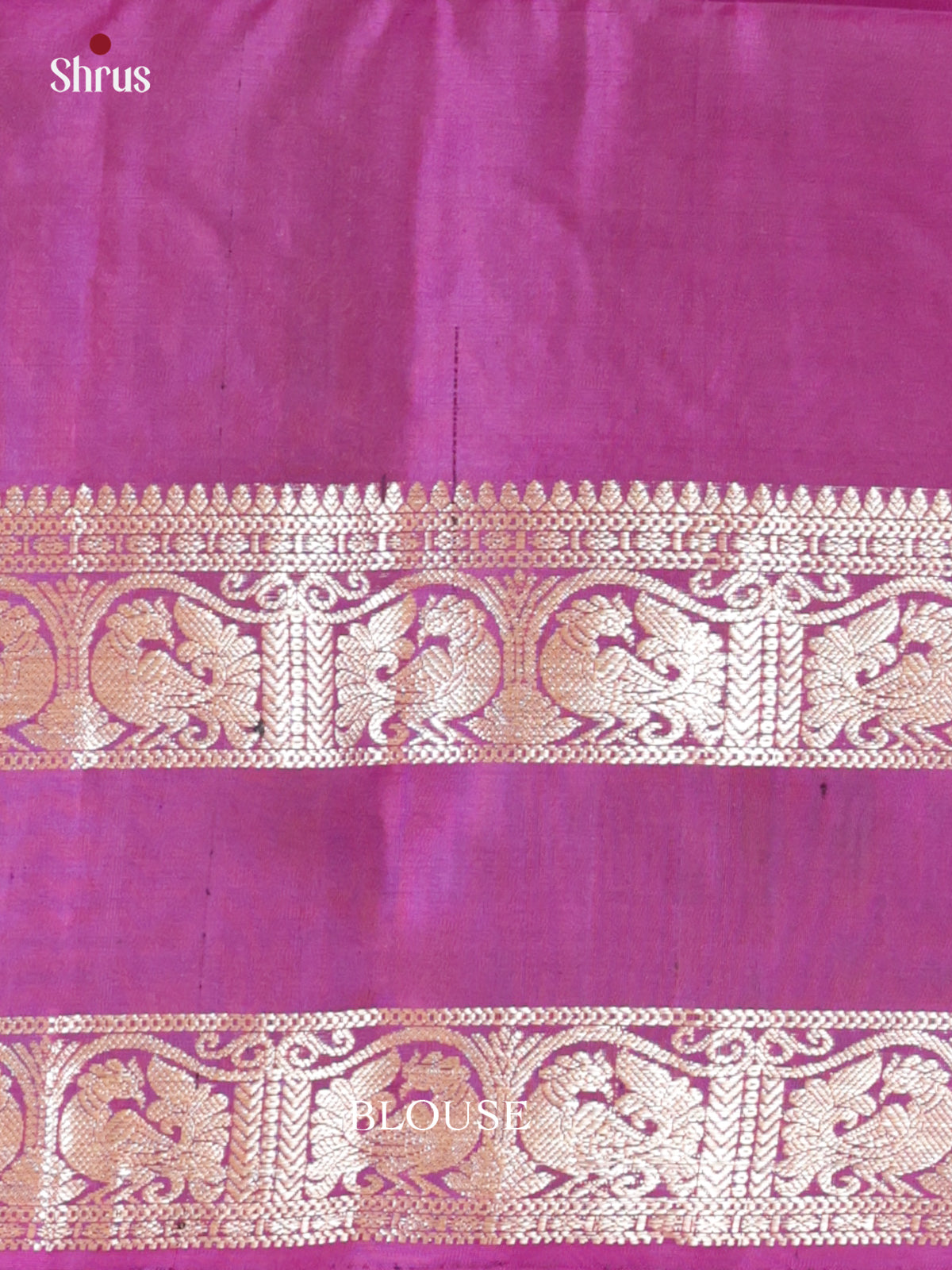 Buy Stunning Blue Silk Saree with Circular Motifs, Purple Rettapet Zari Border & Pallu