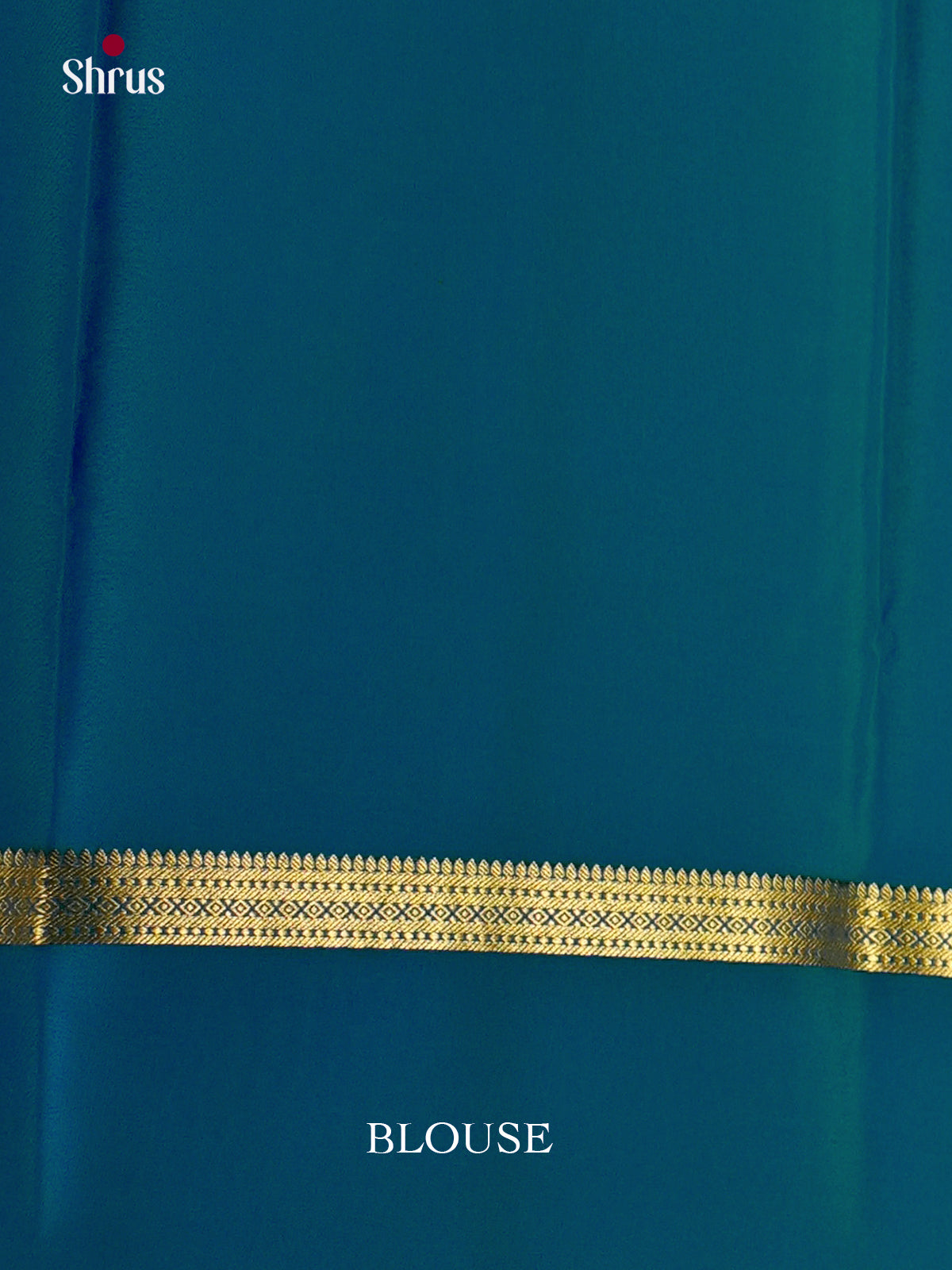 Buy Luminous Blue Silk Saree with Golden Buttas, Teal Border & Zari Chit Pallu