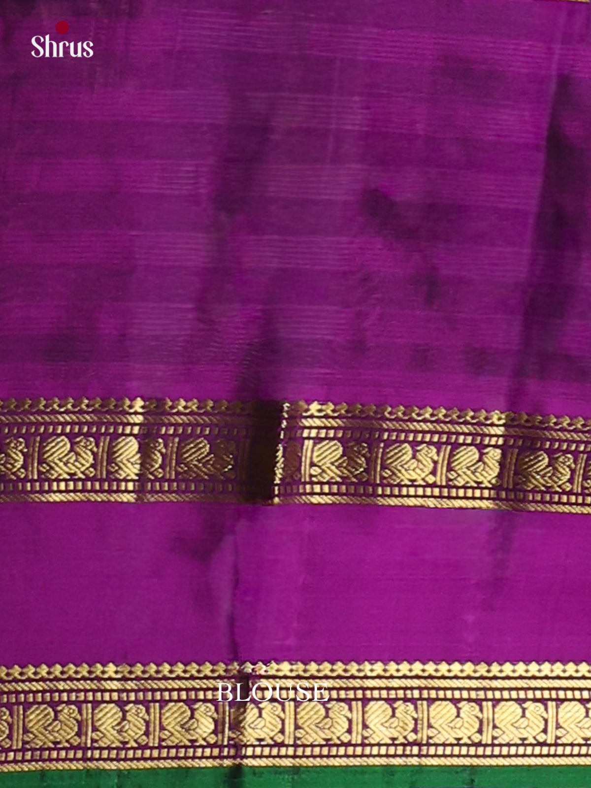Bold Black Pattu Saree With Plain Body | Purple & Green Ganga Jamuna Rettapet Zari Border