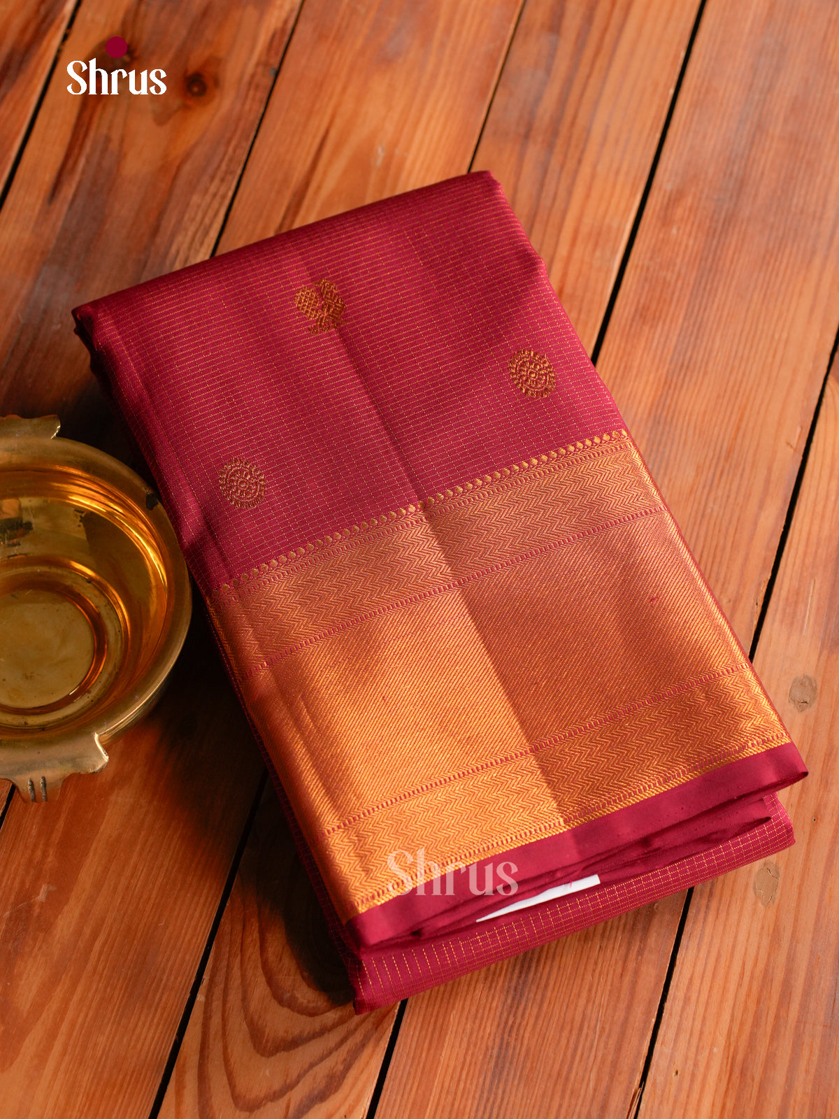 Bridal Red Kanchipuram Saree With Intricate Checks & Buttas | Self Zari Border & Brocade Pallu