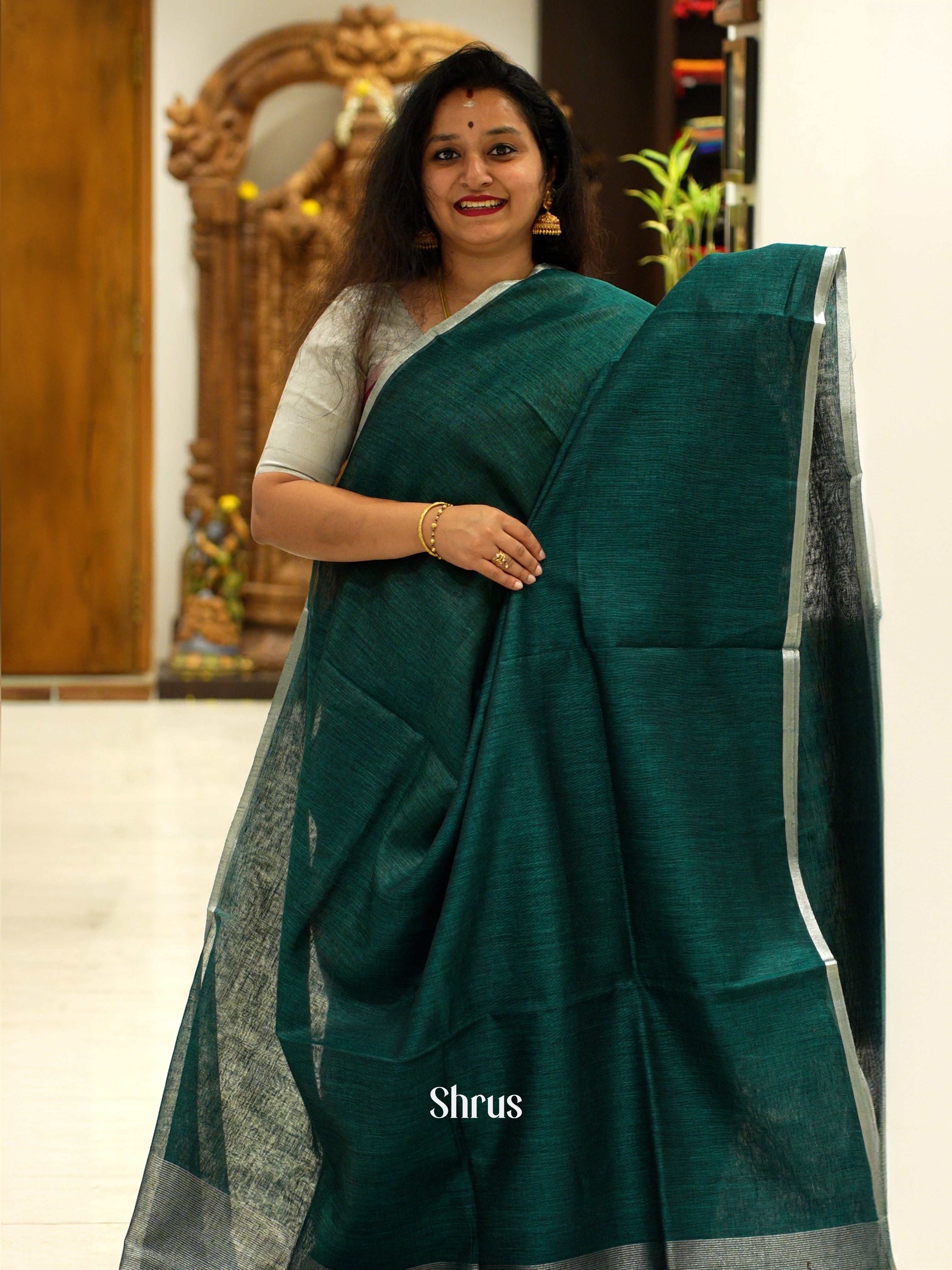 CDS30195 - Linen Saree Saree - Shop on ShrusEternity.com