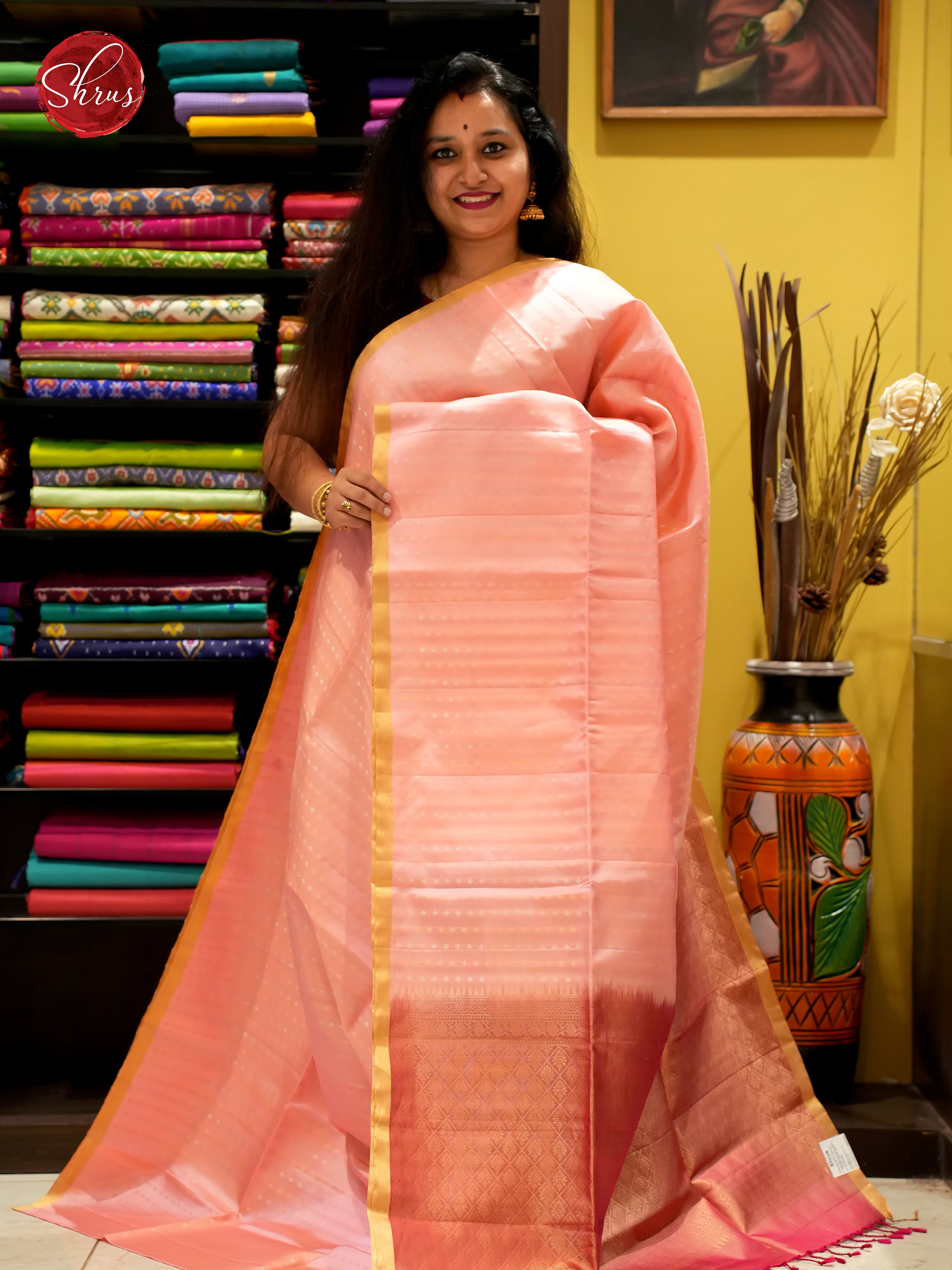 Pink(single tone)-Soft silk saree - Shop on ShrusEternity.com