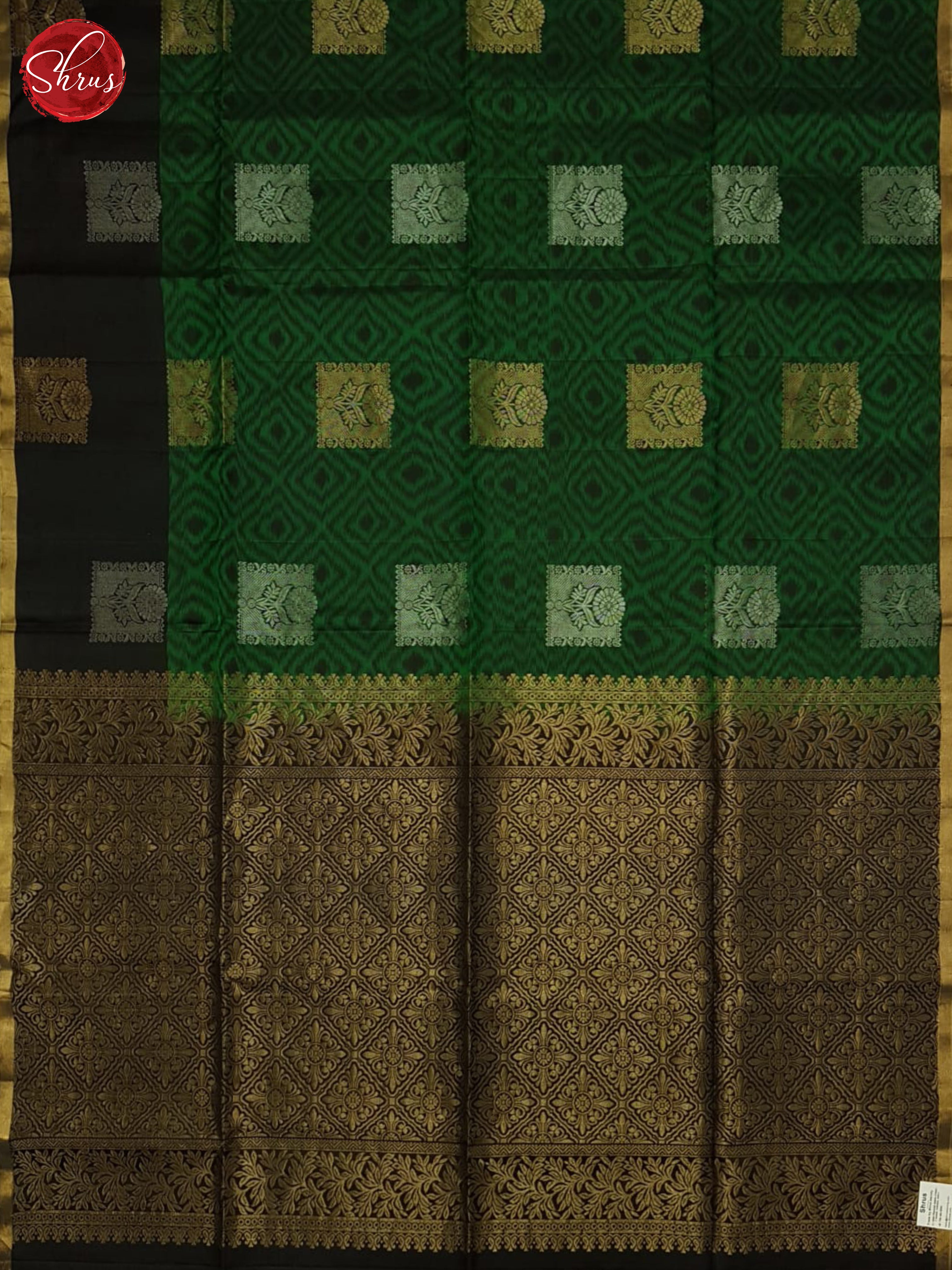 Green and black - Soft Silk Saree - Shop on ShrusEternity.com