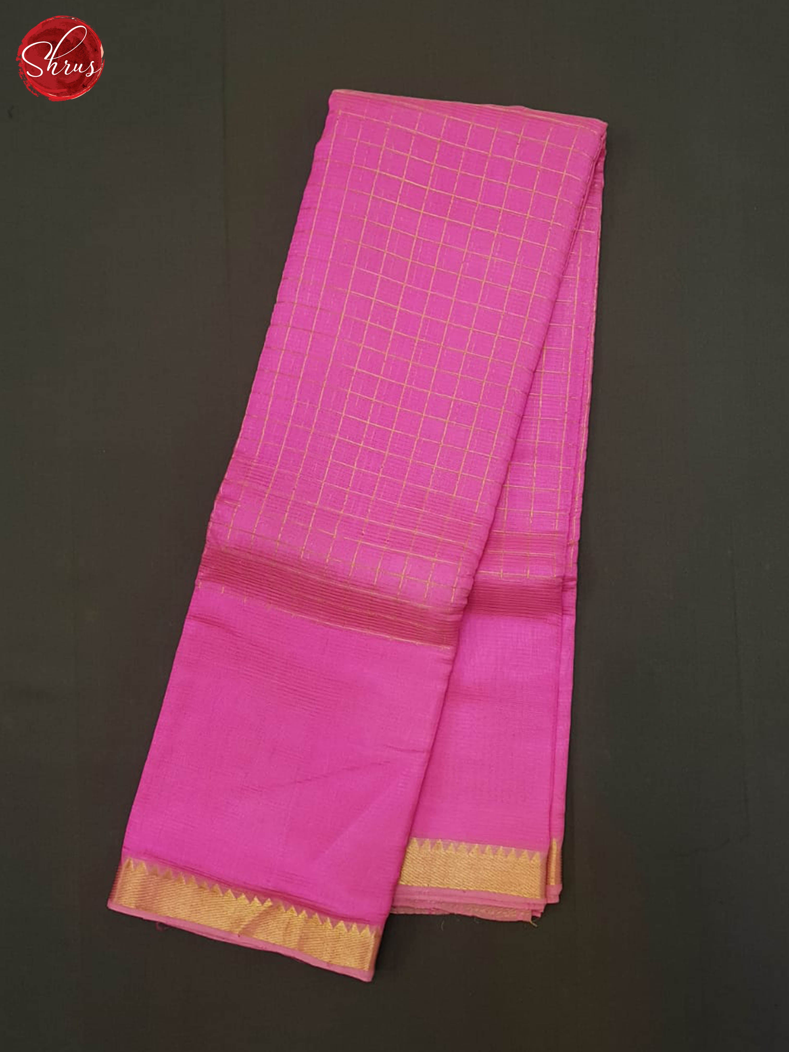 Pink(Single Tone)- Mangalagiri silkcotton Saree - Shop on ShrusEternity.com