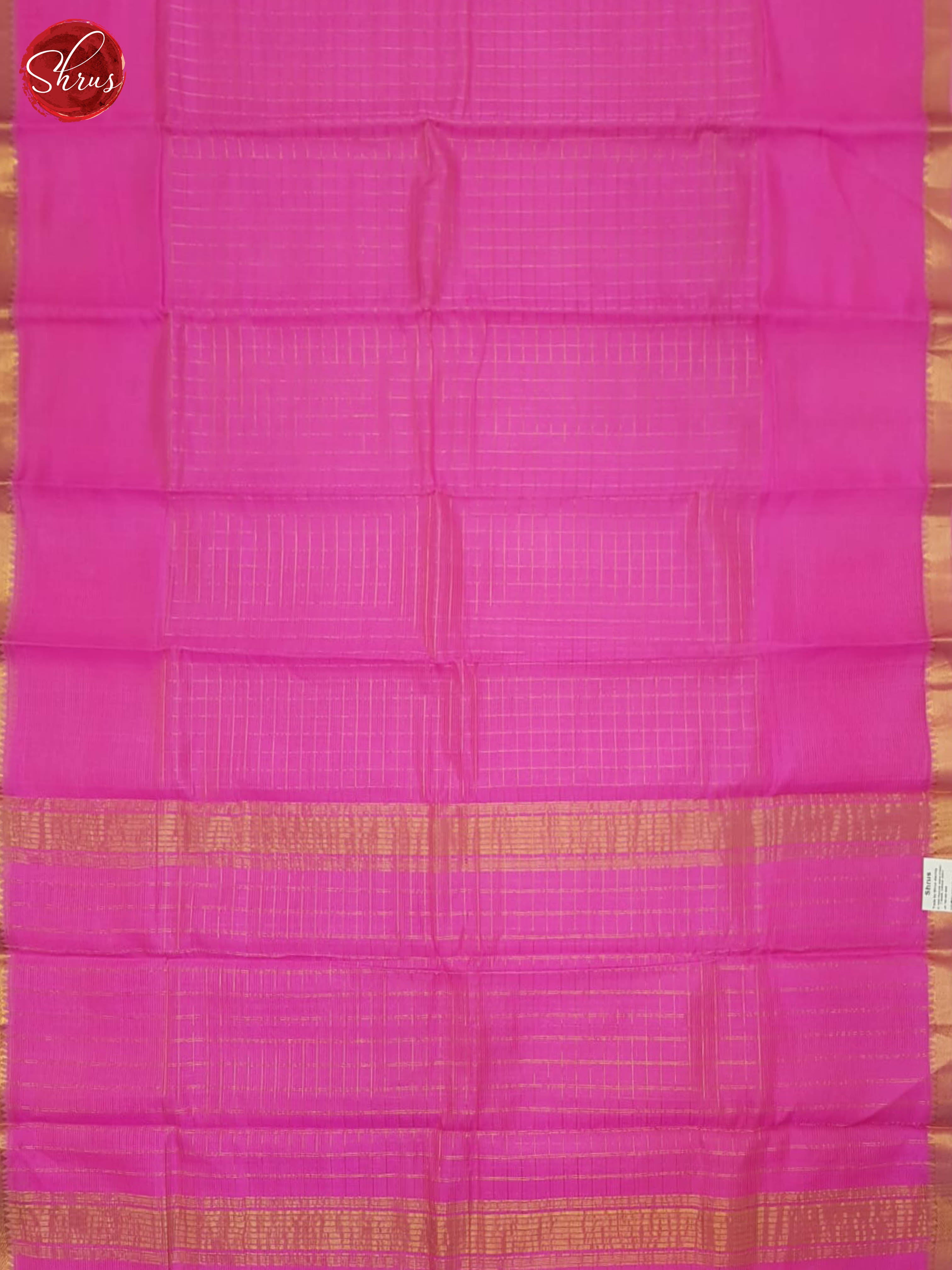 Pink(Single Tone)- Mangalagiri silkcotton Saree - Shop on ShrusEternity.com