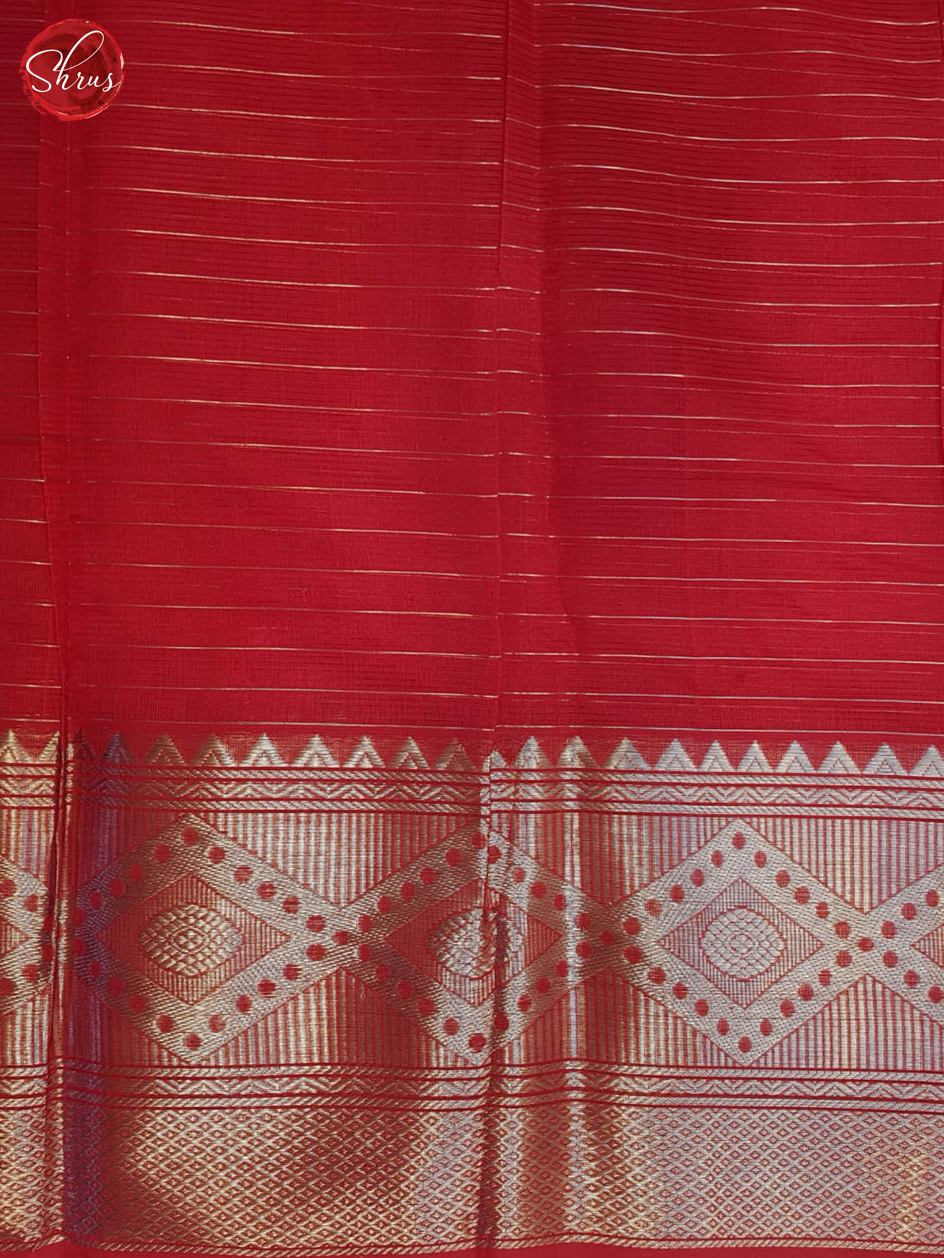 Red(Single Tone)- Mangalagiri silkcotton Saree - Shop on ShrusEternity.com