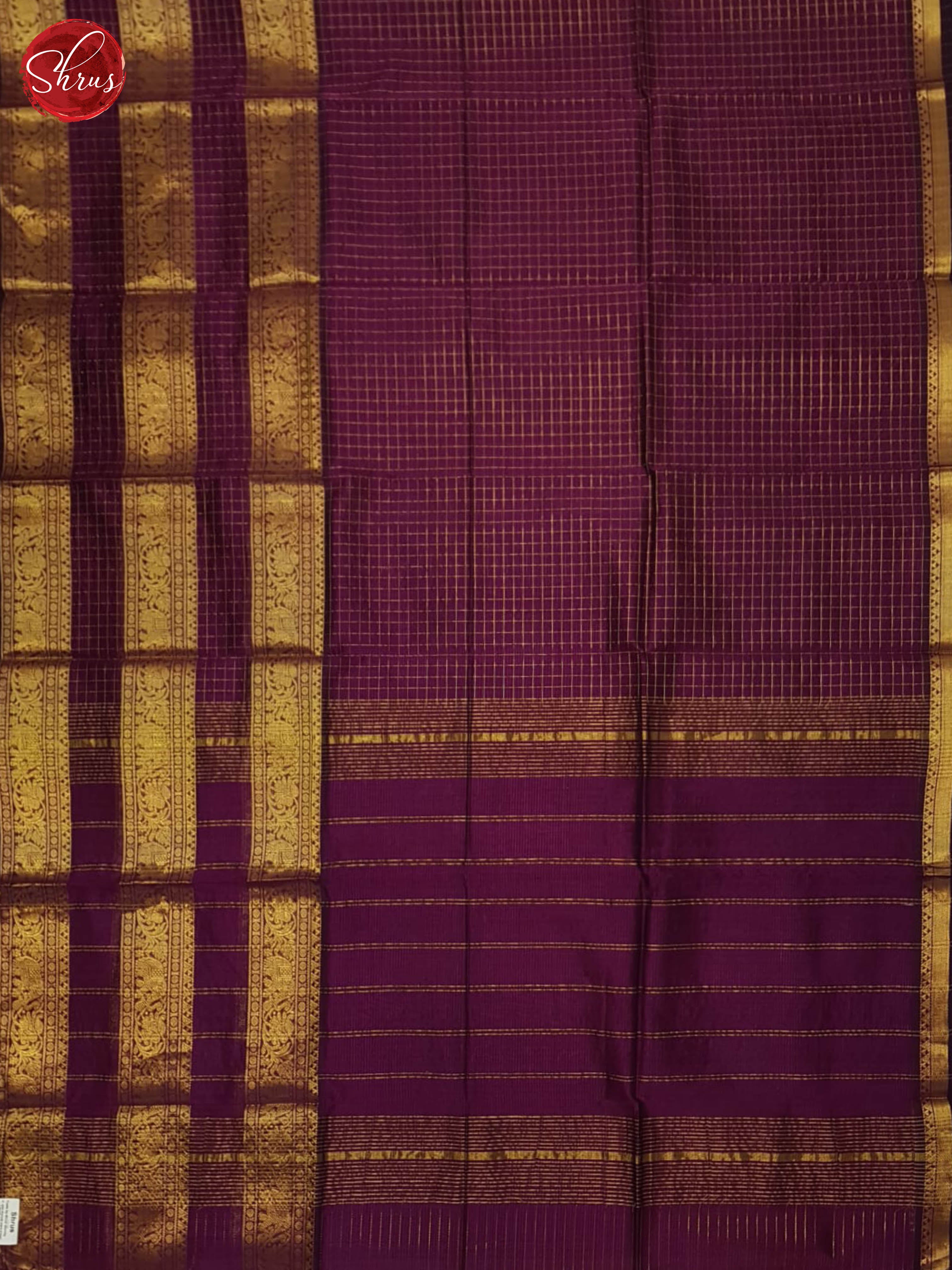 Wine(Single Tone) - Mangalagiri silkcotton Saree - Shop on ShrusEternity.com