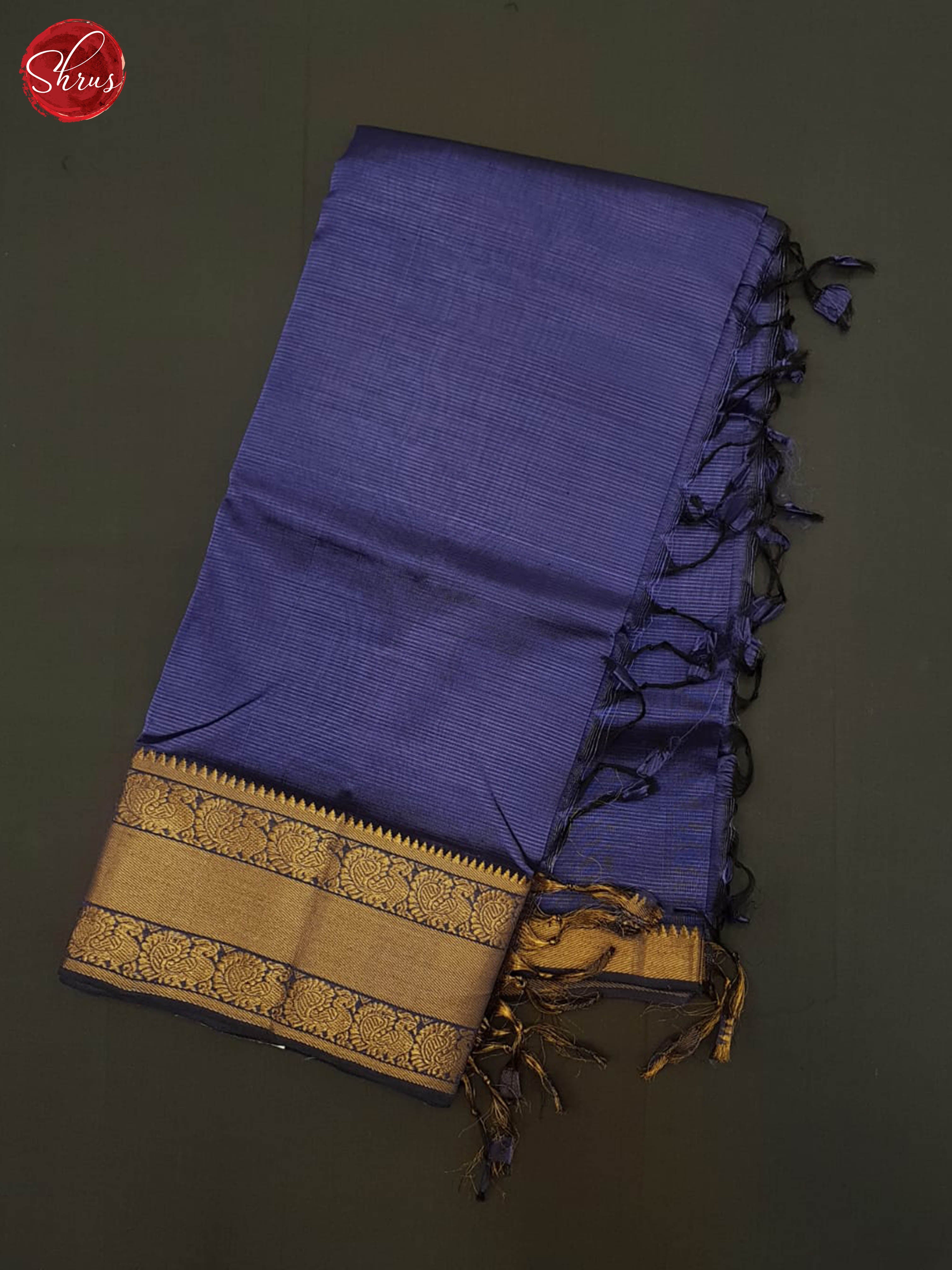 blue(Single tone) - Mangalagiri silkcotton Saree - Shop on ShrusEternity.com