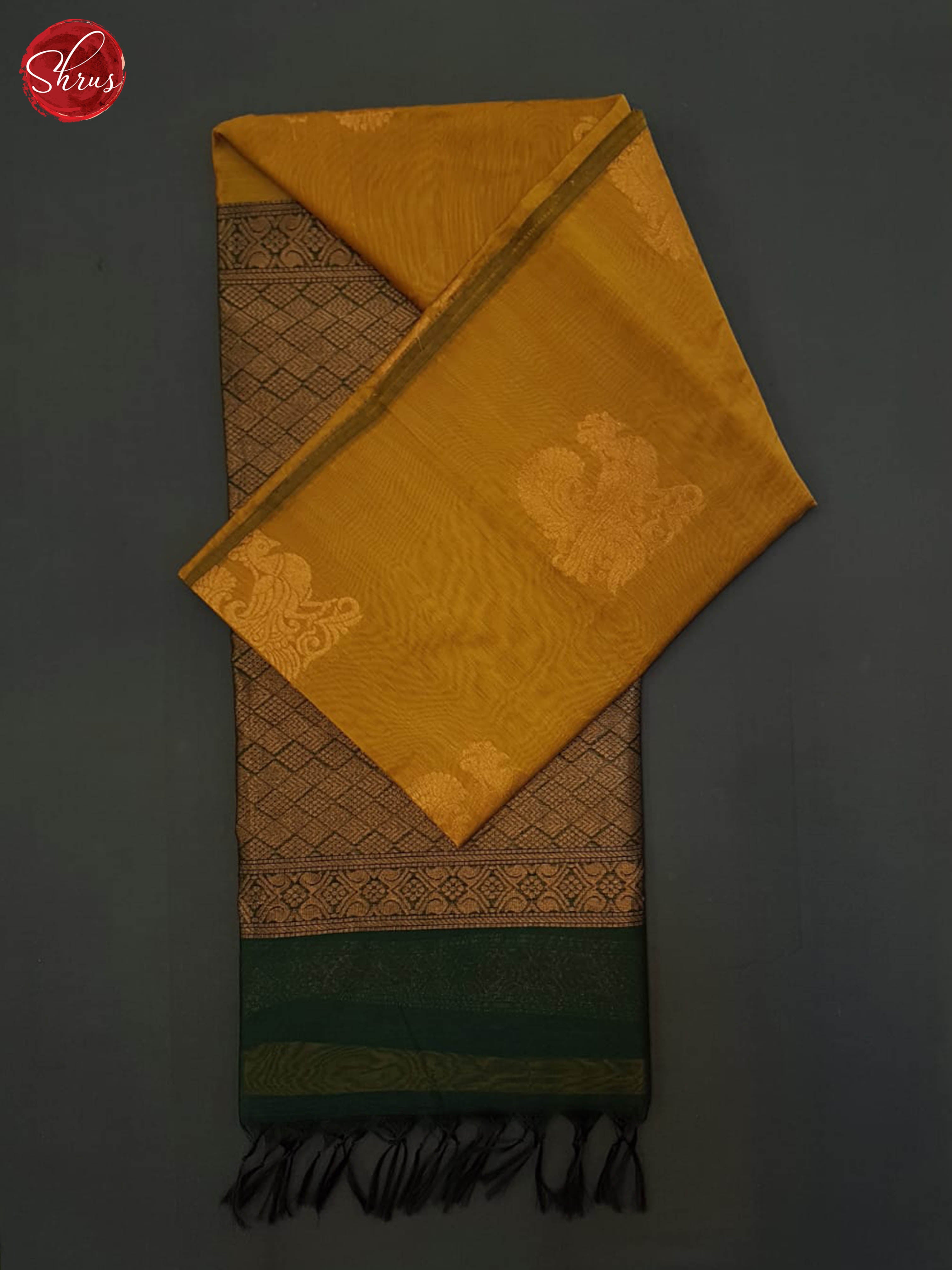 Mustard And Green- Semi Silk Cotton Saree - Shop on ShrusEternity.com