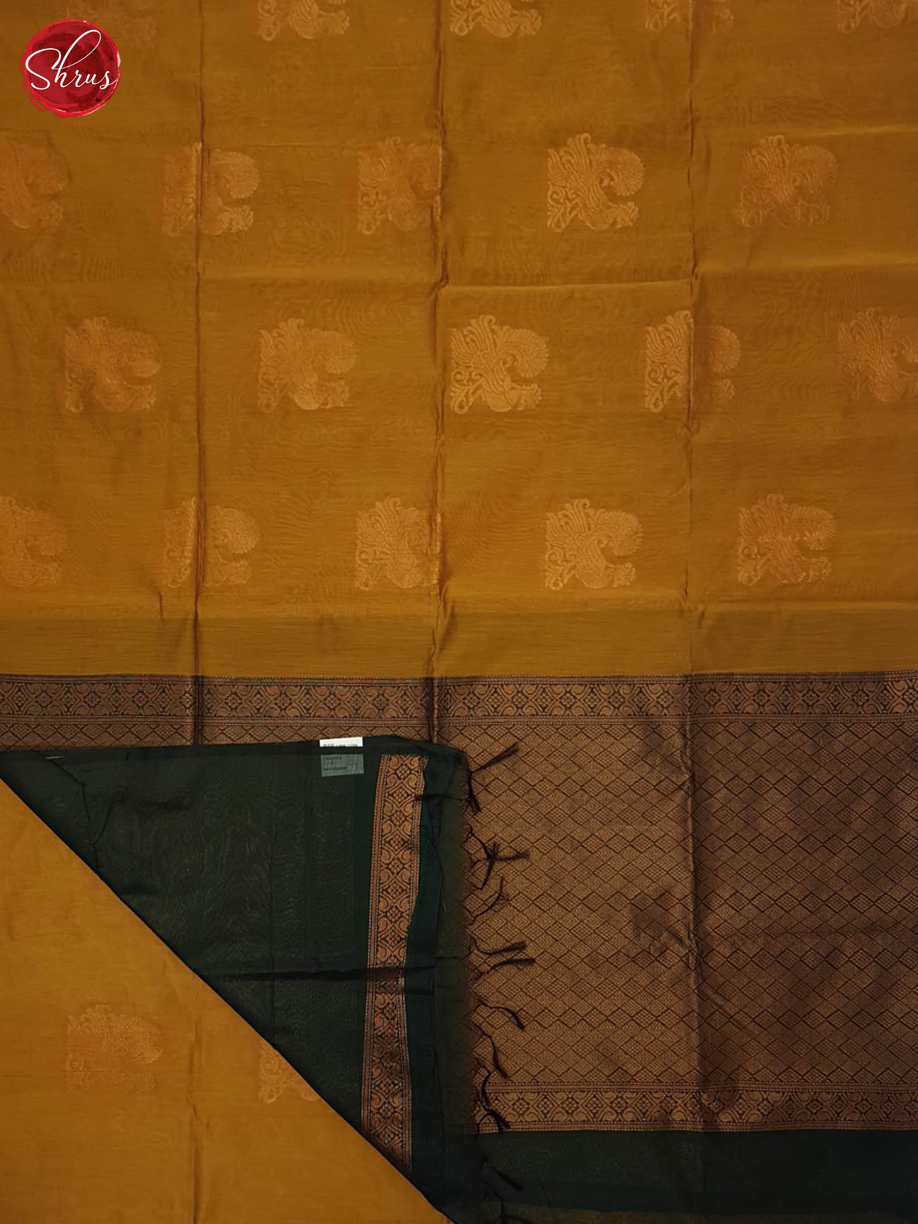 Mustard And Green- Semi Silk Cotton Saree - Shop on ShrusEternity.com