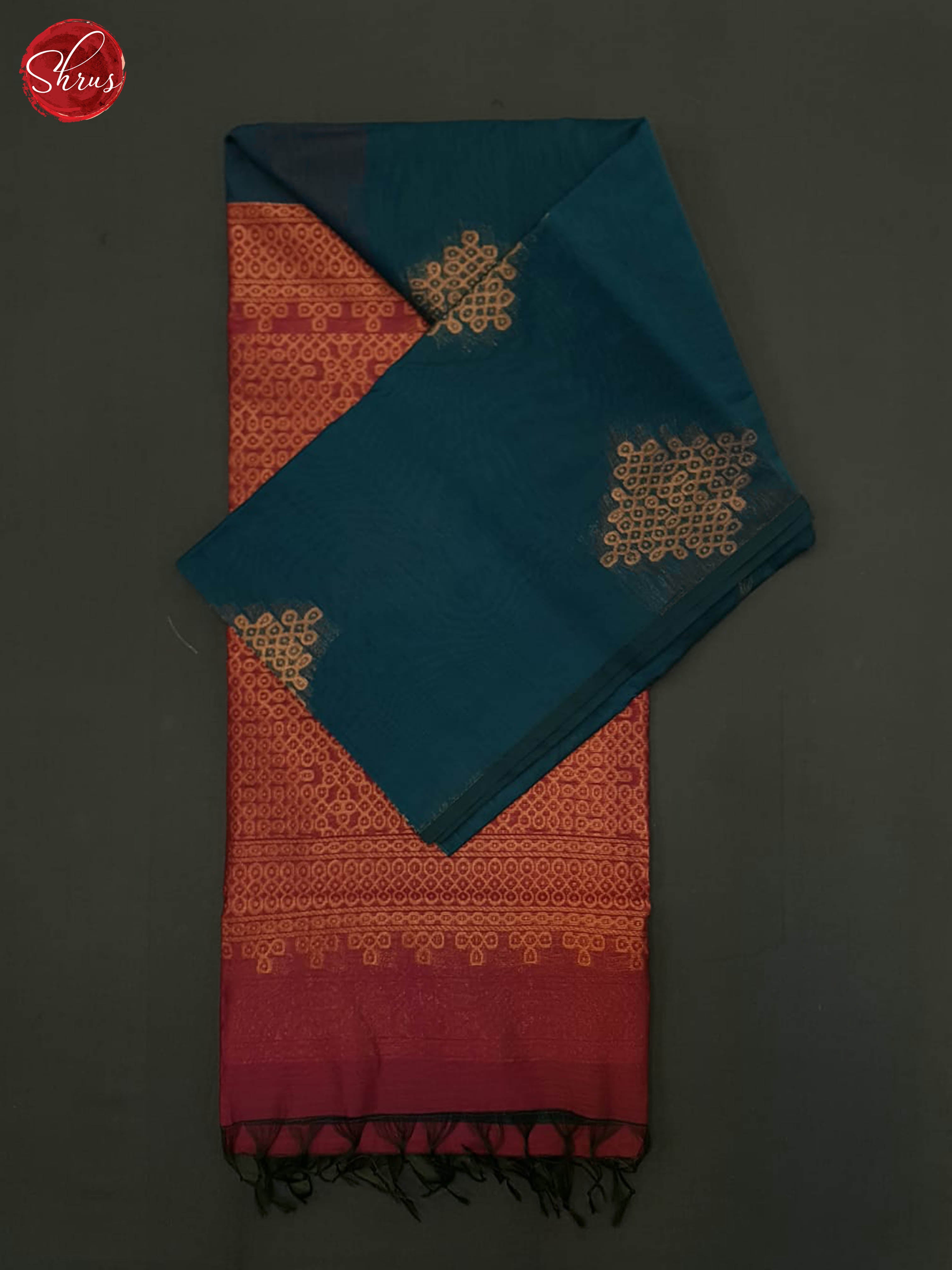 Blue And Majenta Pink- Semi Silk Cotton saree - Shop on ShrusEternity.com