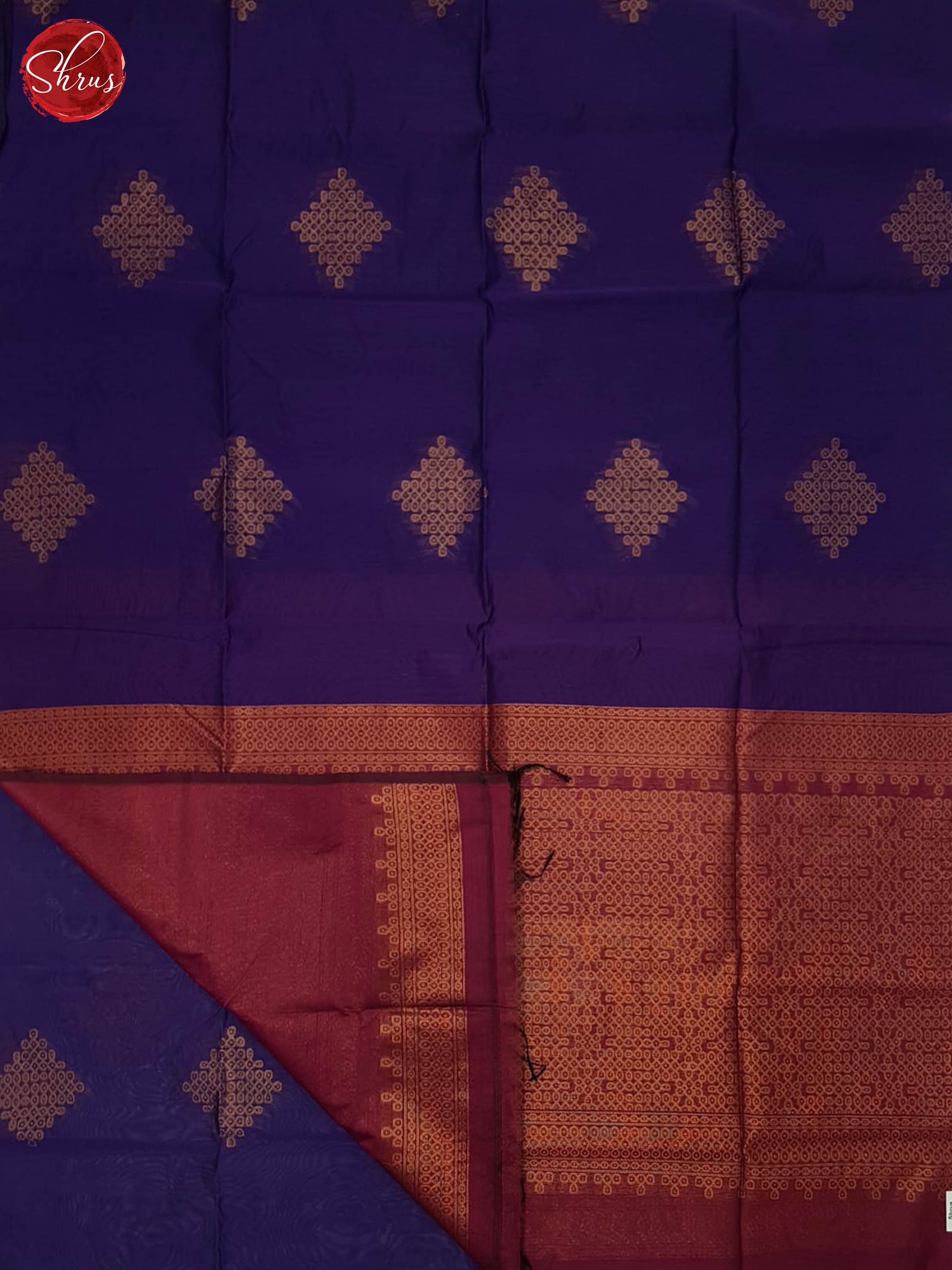 Eggplant And Maroon- Semi Silk Cotton Saree - Shop on ShrusEternity.com