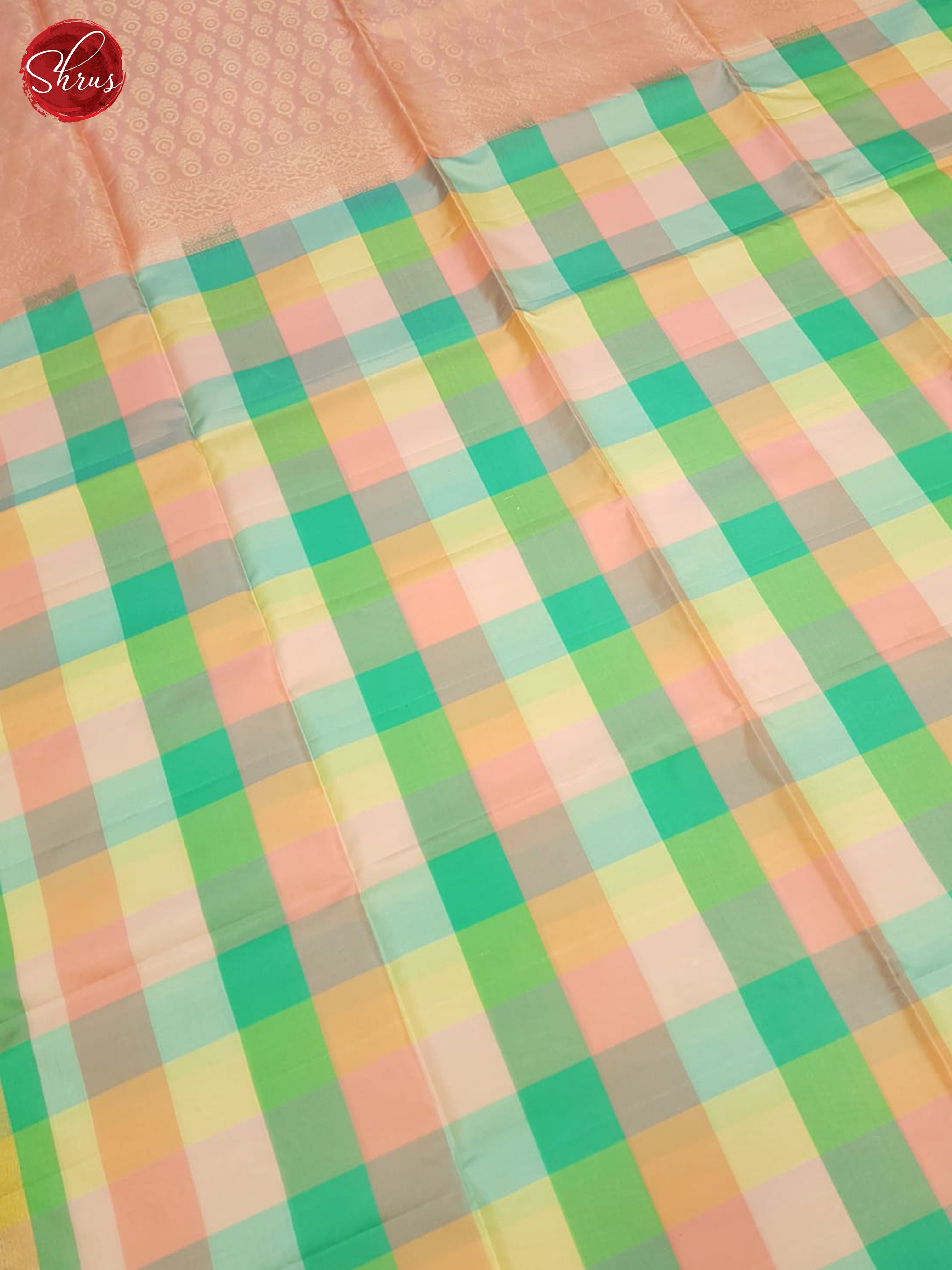 Multicolor & Peach - Soft Silk Saree - Shop on ShrusEternity.com