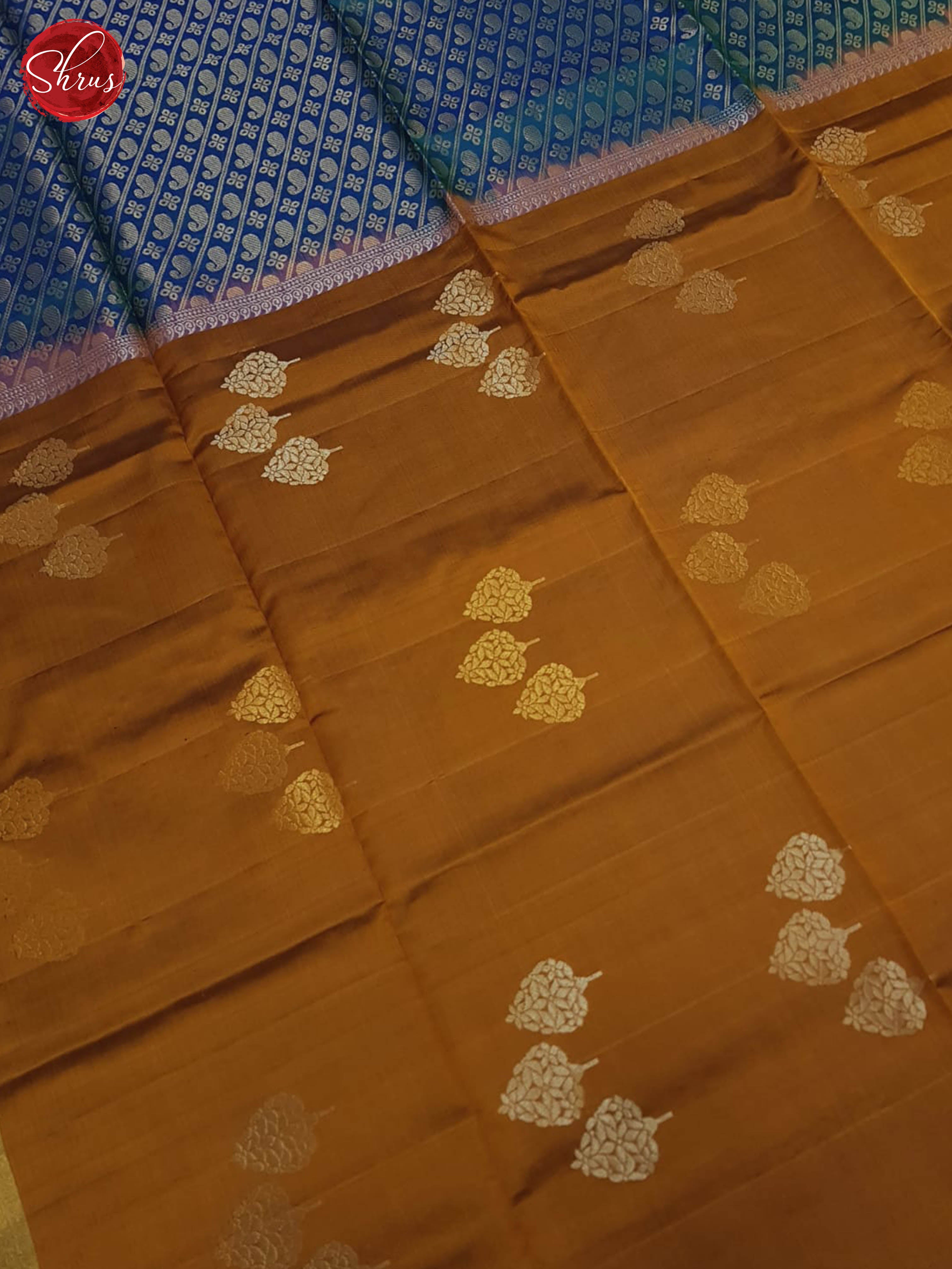 Honey And Blue- Soft Silk Saree - Shop on ShrusEternity.com