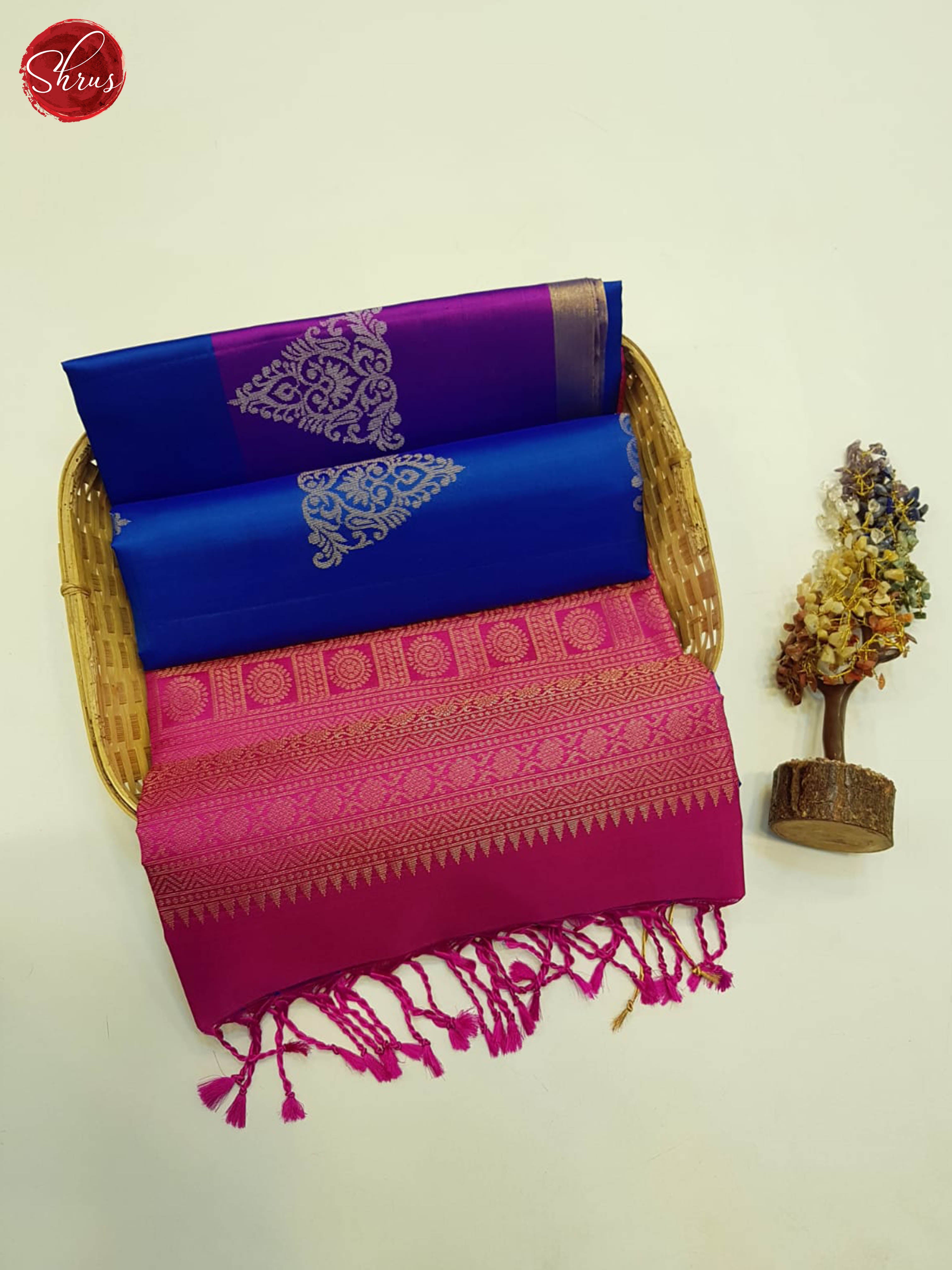 Blue And Pink- Soft Silk Saree - Shop on ShrusEternity.com